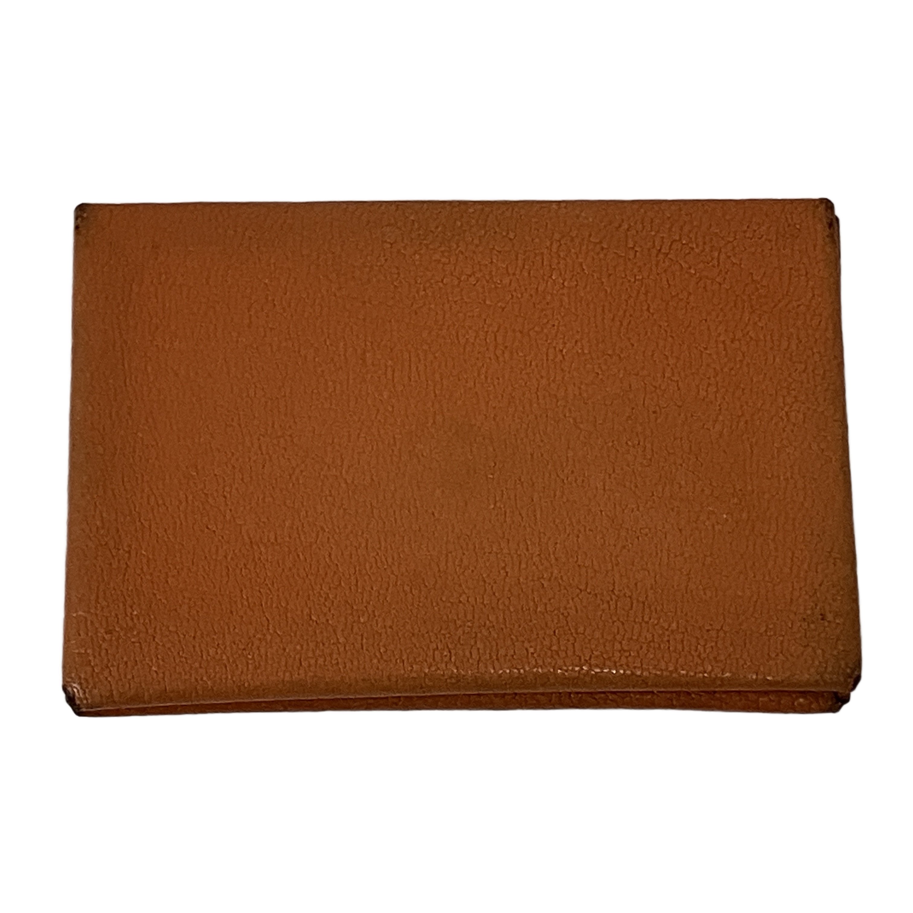 HERMES エルメス カルヴィ レザー カードケース カード入れ □K オレンジ 中古