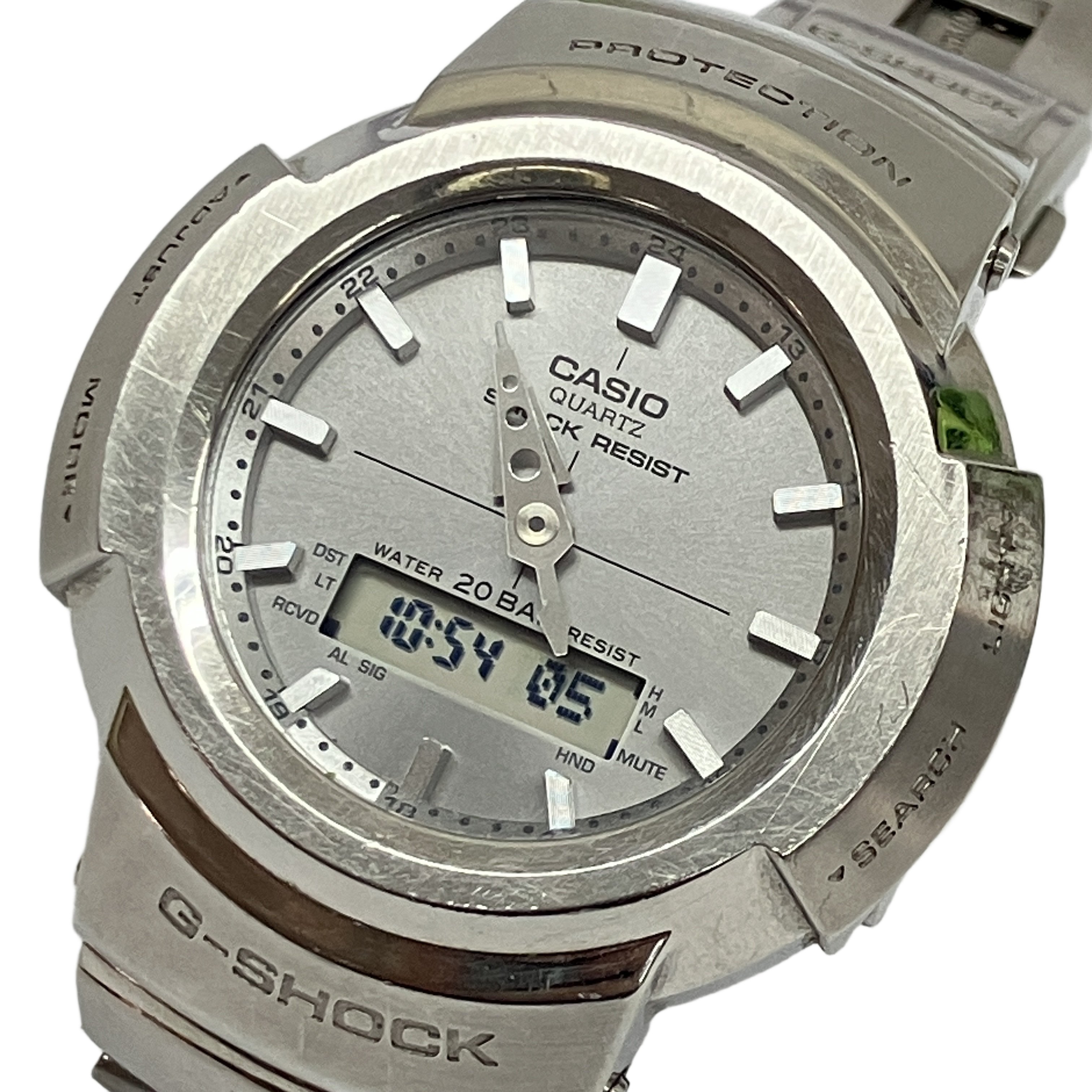 CASIO G-SHOCK AWM-500D フルメタル タフソーラー 電波ソーラー アナデジ メンズ 腕時計 カシオ 中古