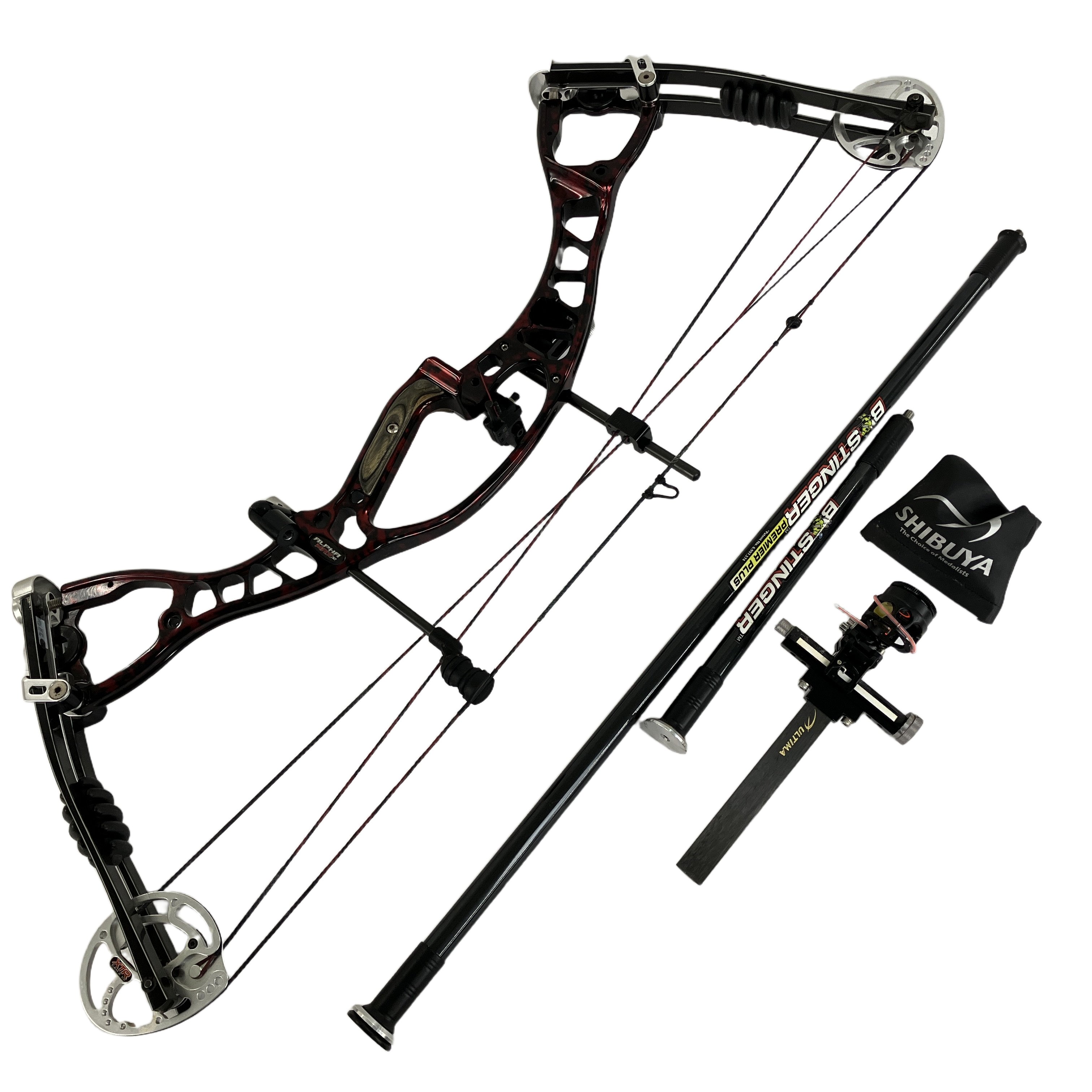 HOYT ALPHAMAX 32 ハンドル XTS 500 リム コンパウンドボウ スタビライザー サイト付 中古