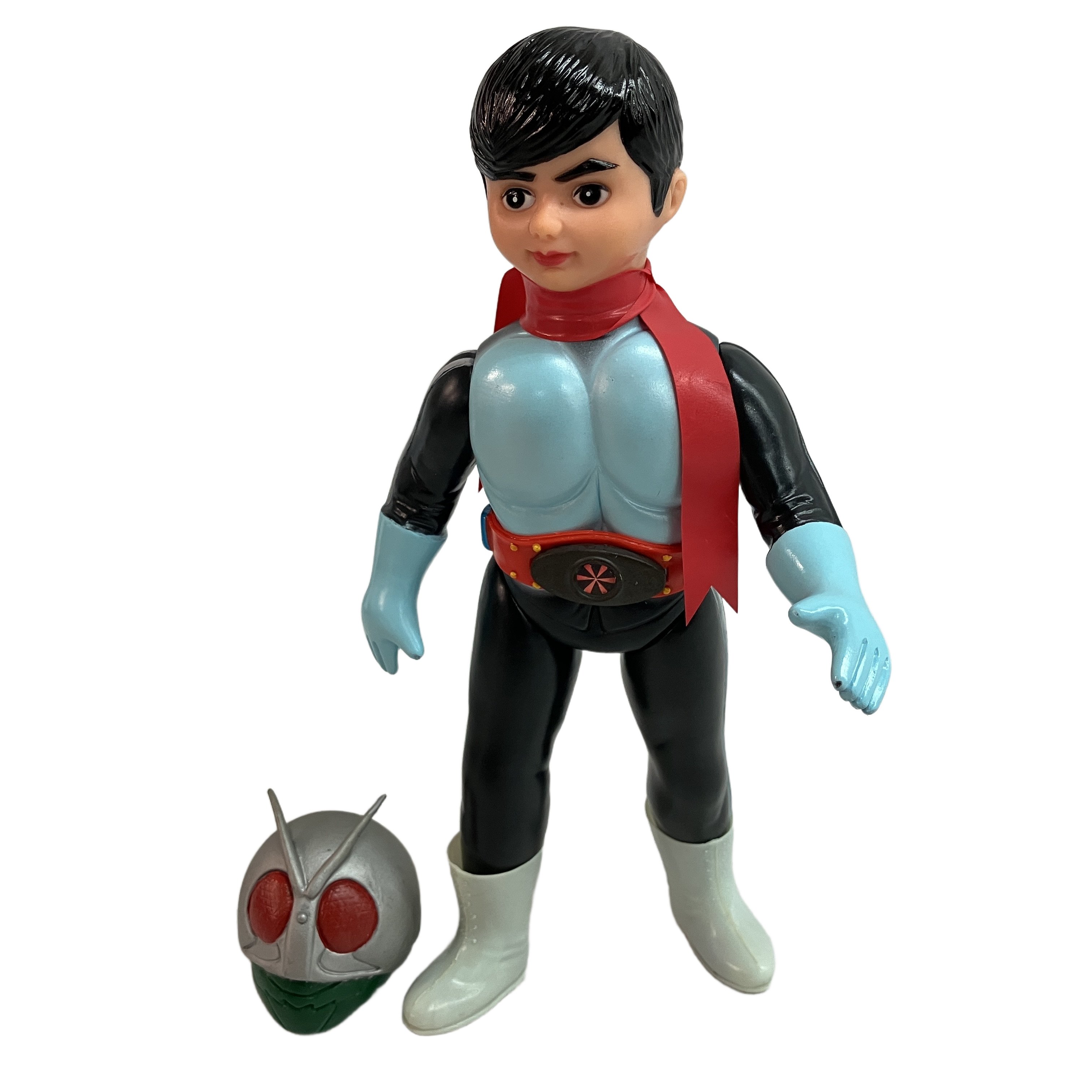ソフビ 旧バンダイ 仮面ライダー スタンダードサイズ ブリキベルト 2本線 特撮 マスク着脱式 中古