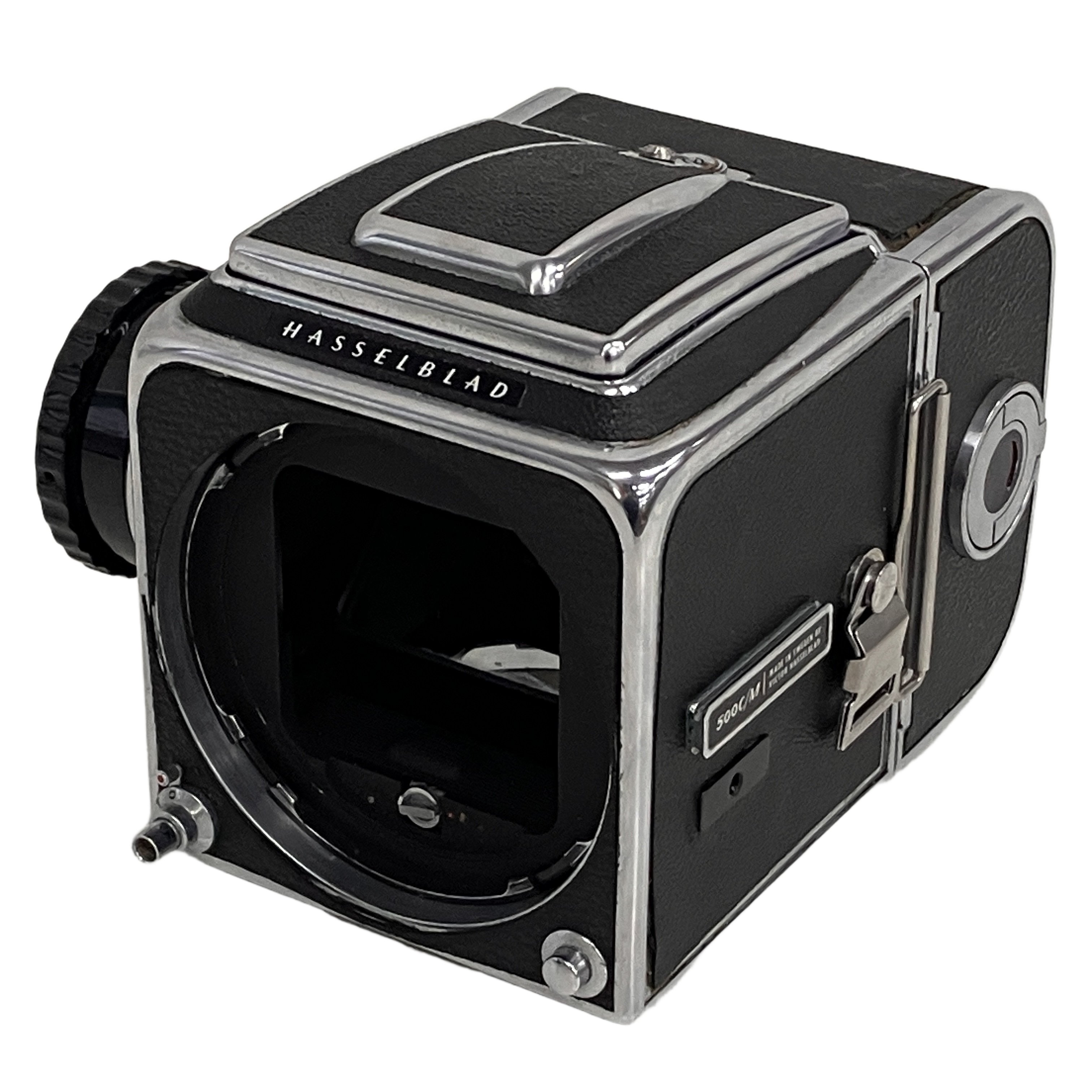 Hasselblad 500C/M(中判フィルムカメラ / Carl Zeiss Planar 80mm F2.8 T レンズセット / フィルムマガジン・ウエストレベルファインダー付属 / シャッター作動・変速確認済み / レストア・オーバーホールベース・部品取り用 / ジャンク)*:中判一眼レフの不朽の名機。ツァイスT*レンズ付属・シャッター変速確認済みのOH&レストアベース。
