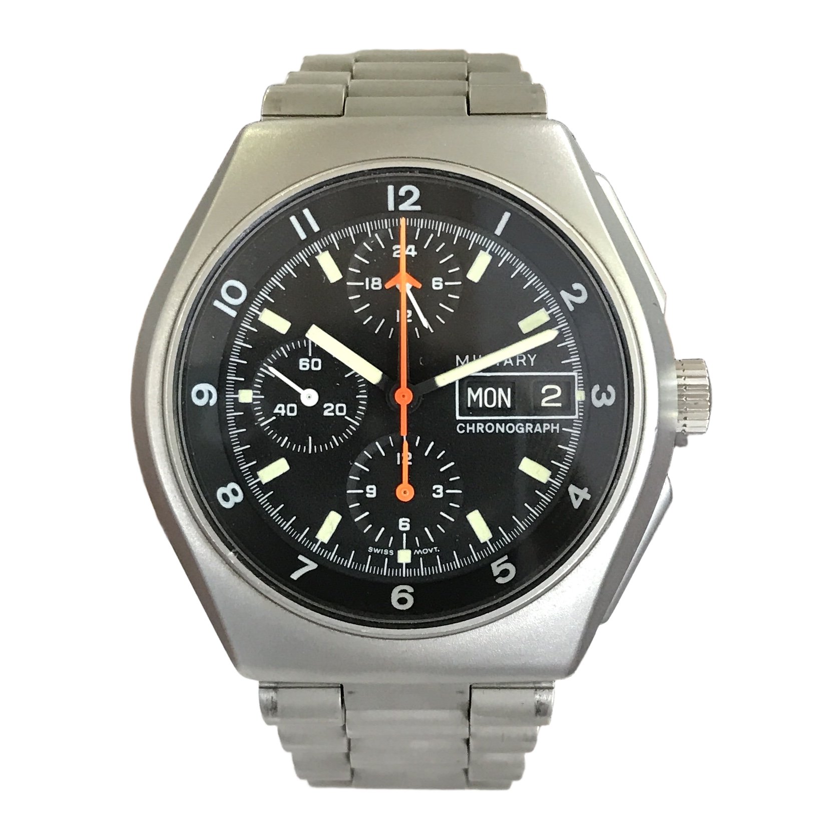 見込み130%掛率TUTIMA Military Chronograph 腕時計 稼動品