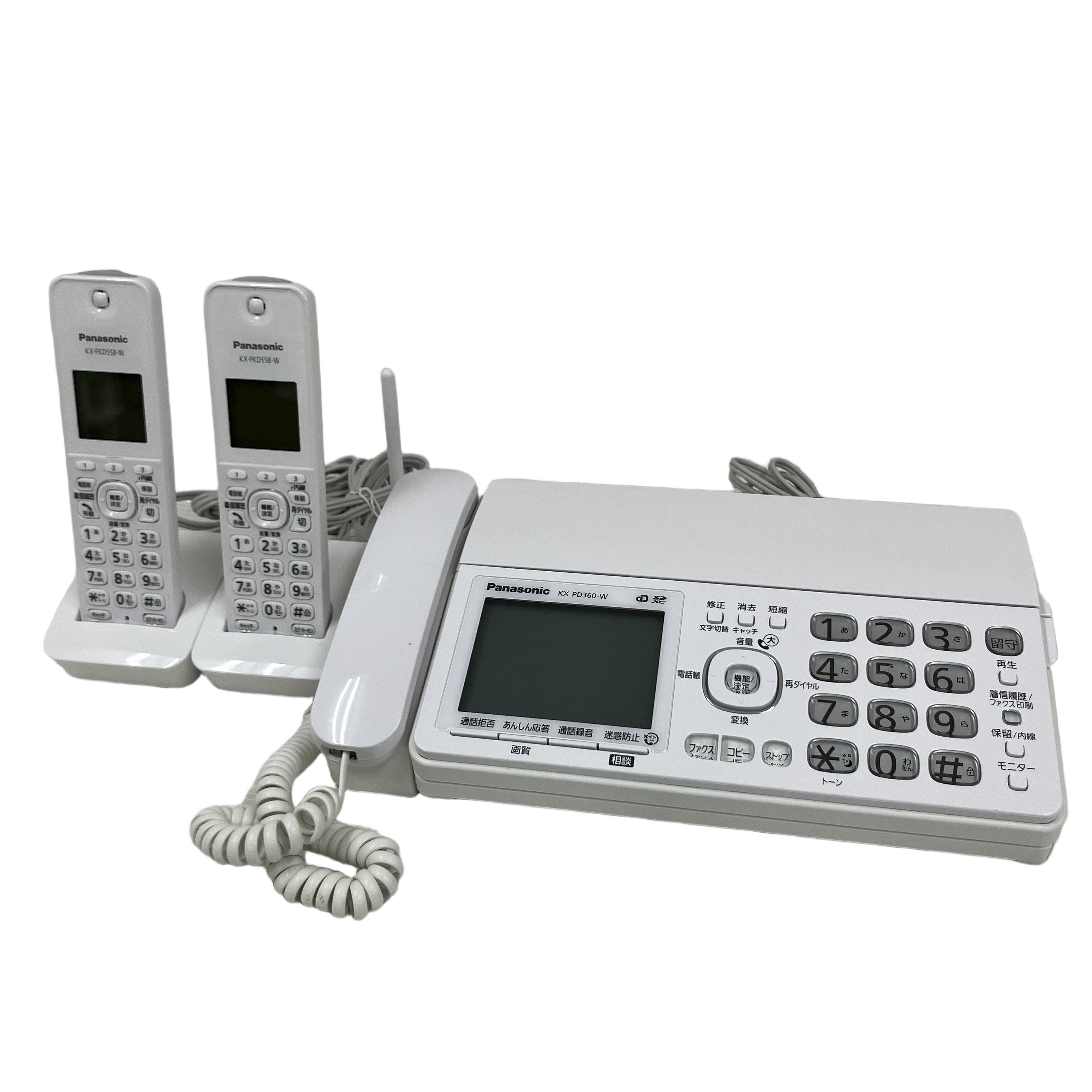 Panasonic KX-PD360 デジタル普通紙 ファクス 子機2台付 FAX 家電 パナソニック 中古 良好
