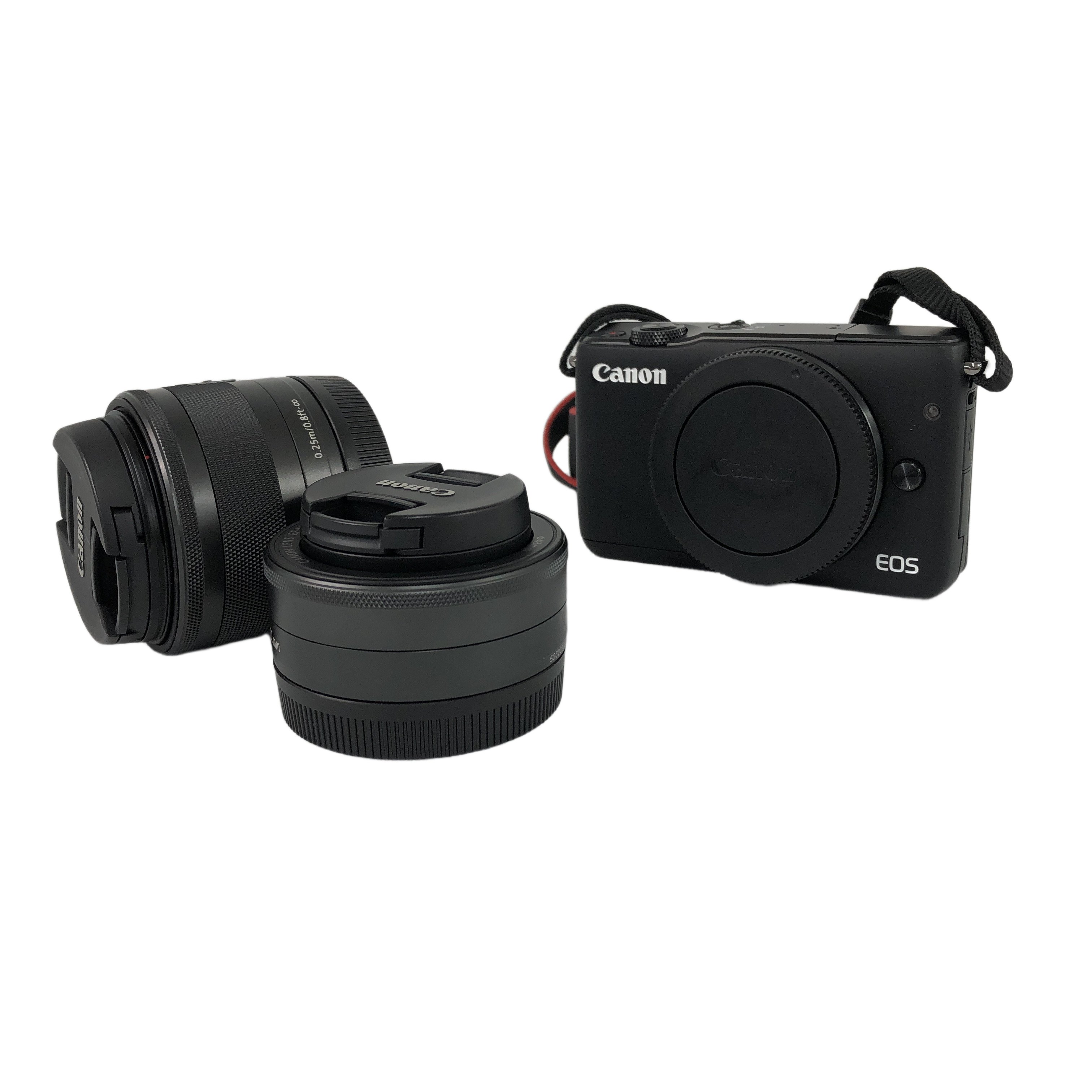 CANON EOS M10 デジタル一眼カメラ ダブルレンズキット EF-M 15-45mm F3.5-6.3 22mm F2 撮影機器 中古 良好