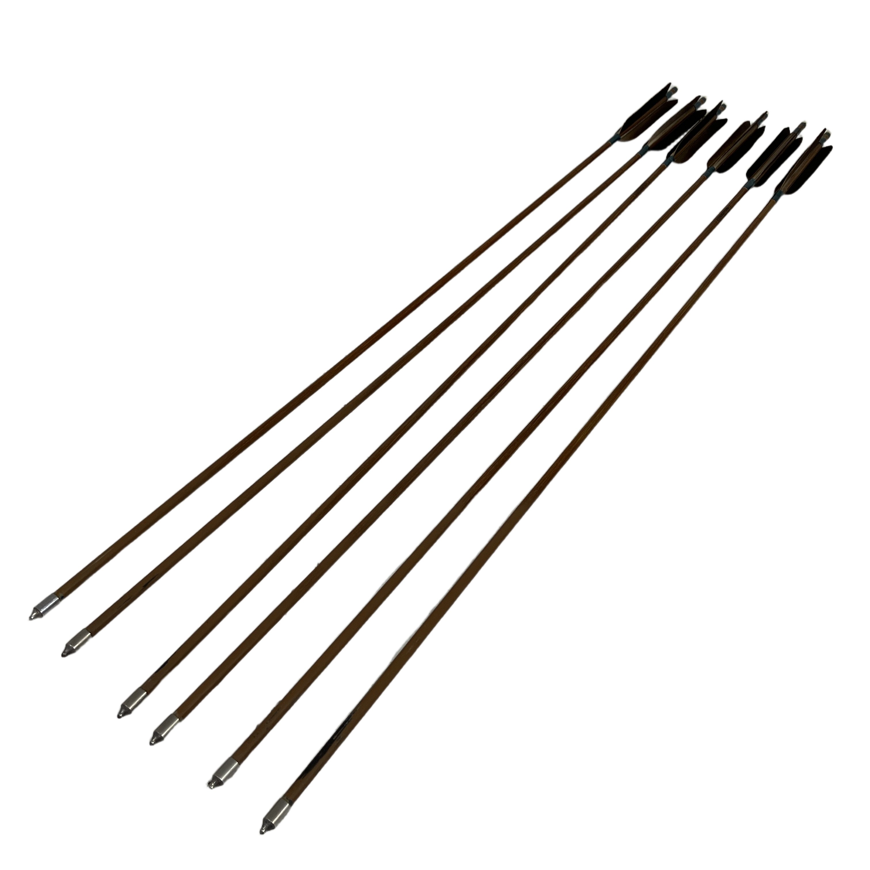 EASTON カーボン 74-21 黒鷲 尾羽 105cm 弓道 矢 6本セット 中古 良好