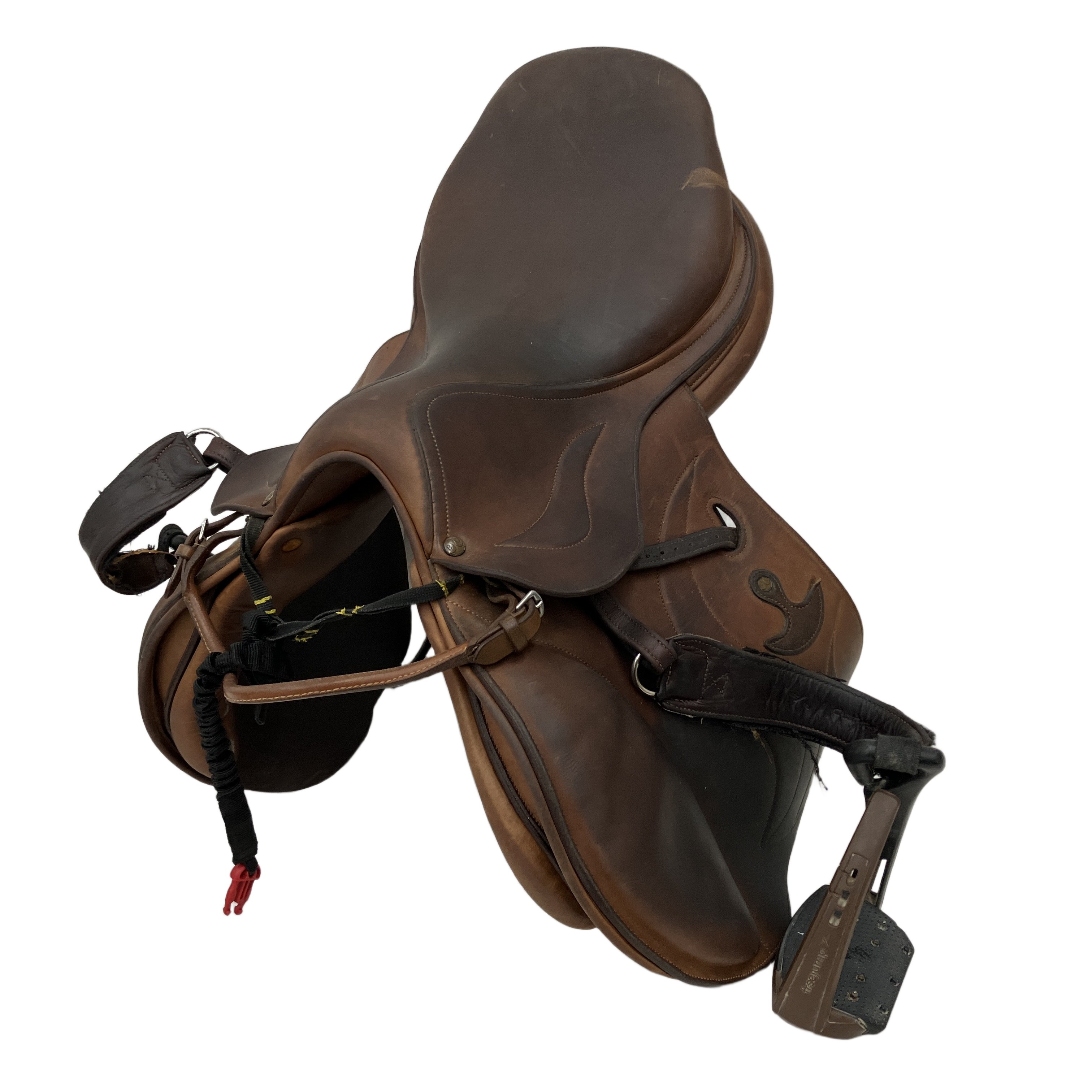 BRUNO DELGRANGE V175 27 乗馬鞍 あぶみつき 腹帯付き 乗馬用品 馬具 馬術 中古