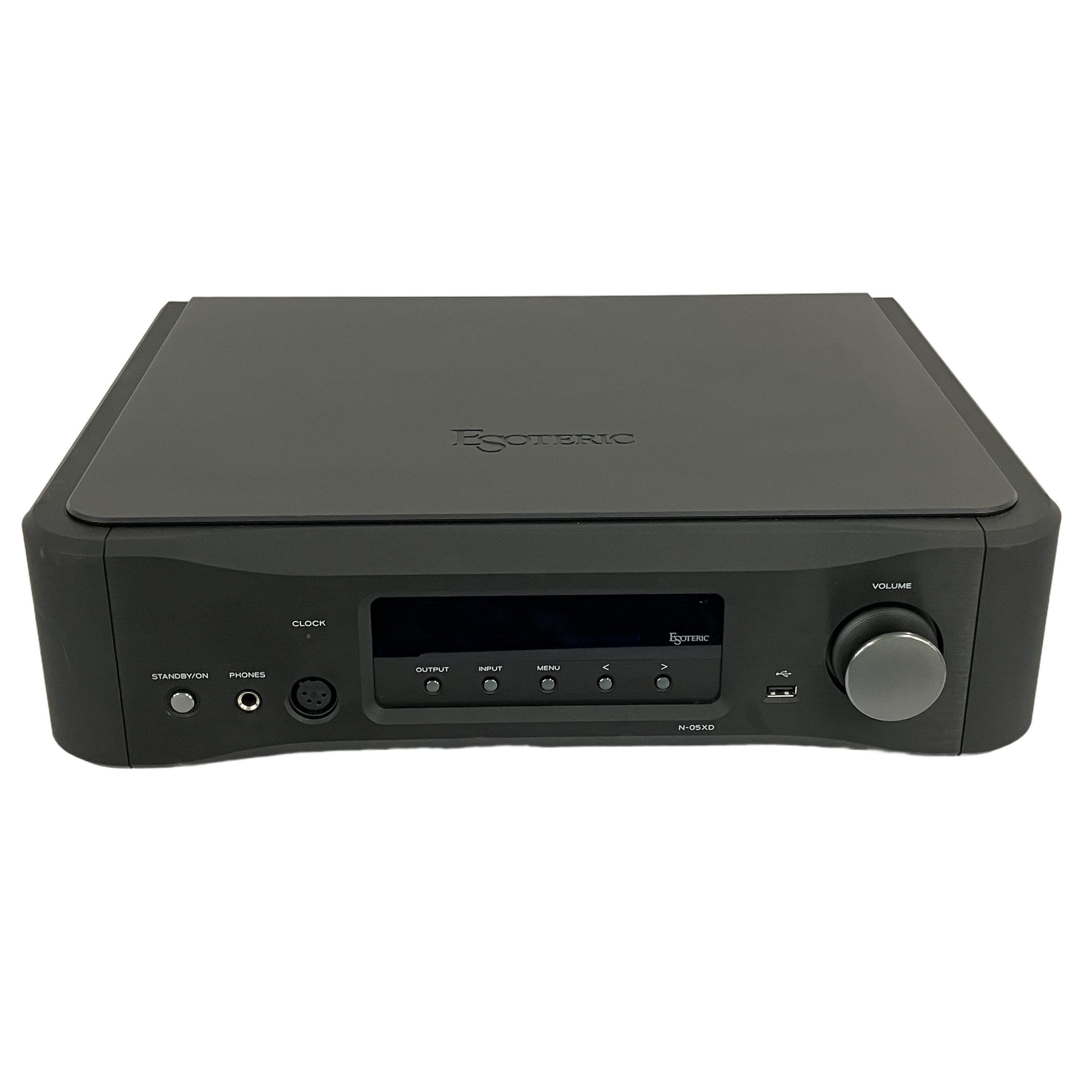 ESOTERIC N-05XD Black(ネットワーク DAC/プリアンプ / 独自Master Sound Discrete DAC / シリアル110105 / 取説・純正リモコン・電源コード付属 / 中古良好):世界の頂点を極めた国産ハイエンドの誇り。精悍なブラック筐体に超絶の音響美学が宿る至高のマスターピース。