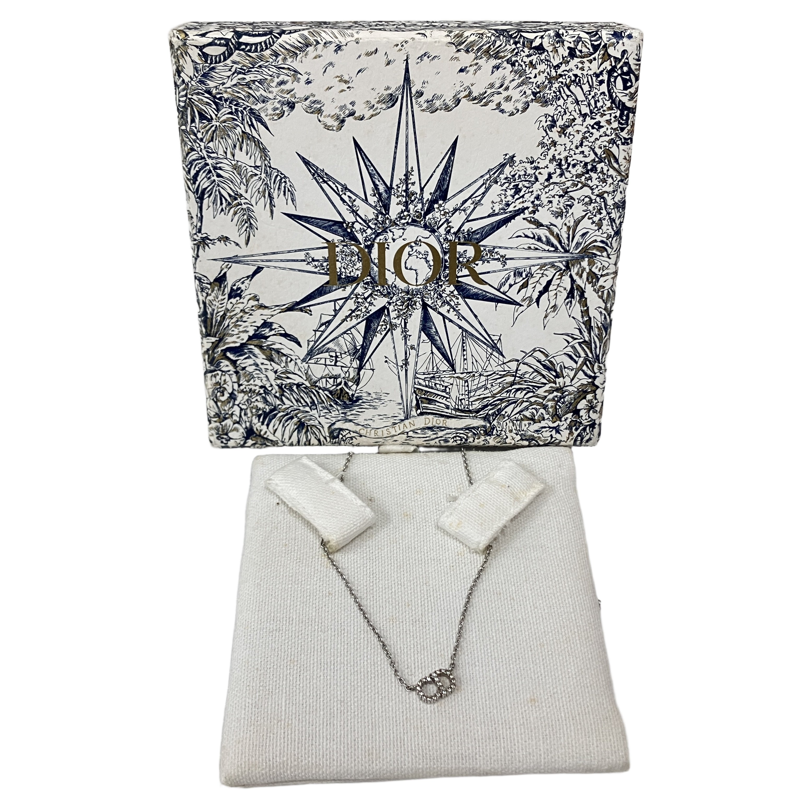 DIOR ディオール Clair D Lune クレール ディー リュヌ ネックレス シルバーカラー 中古
