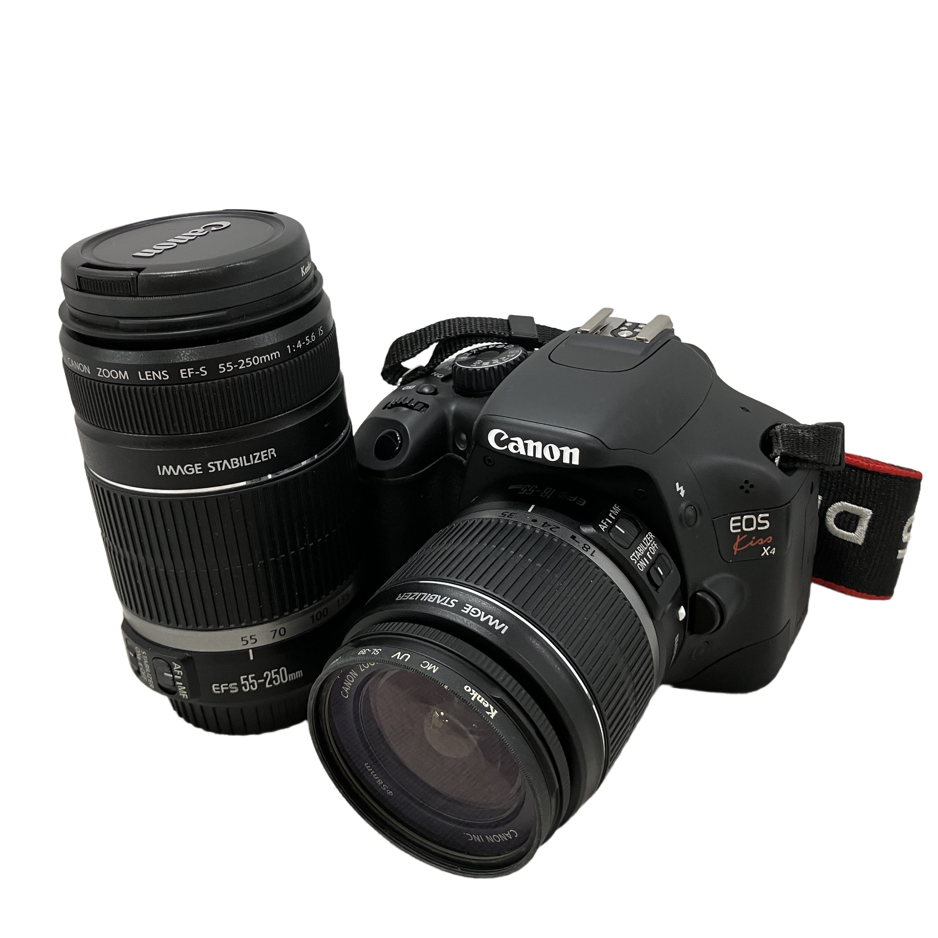 Canon EOS Kiss X4 EF-S 18-55mm F3.5-5.6 55-250mm F4-5.6 ダブルズームキット デシタル一眼 カメラ 中古