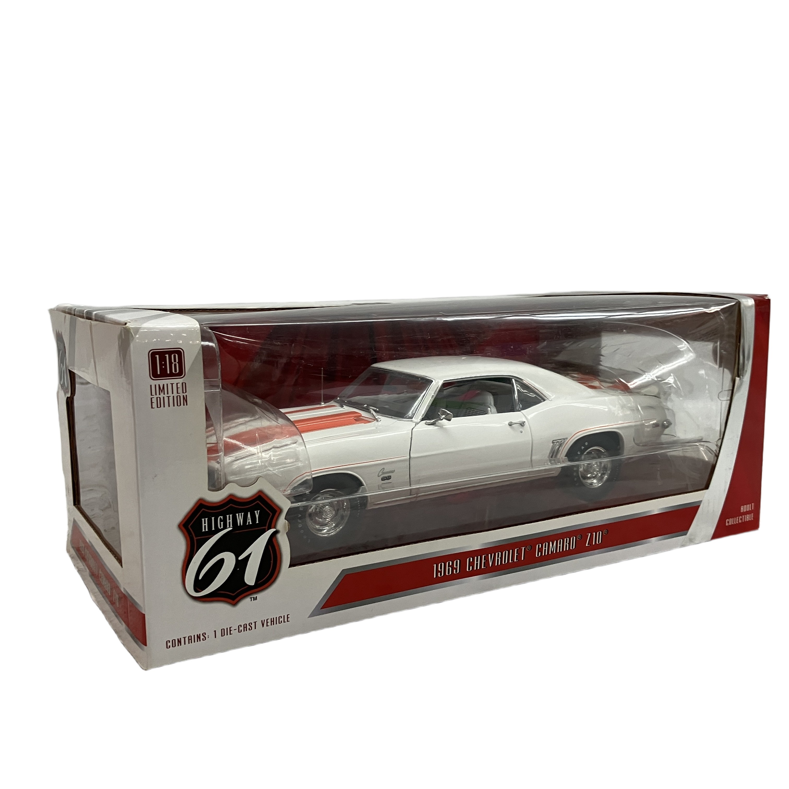 Highway 61 531751330GM GREENLIGHT 1/18 1969 Chevrolet Camaro Z10 シボレー カマロ 白/オレンジ ミニカー グリーンライト 中古