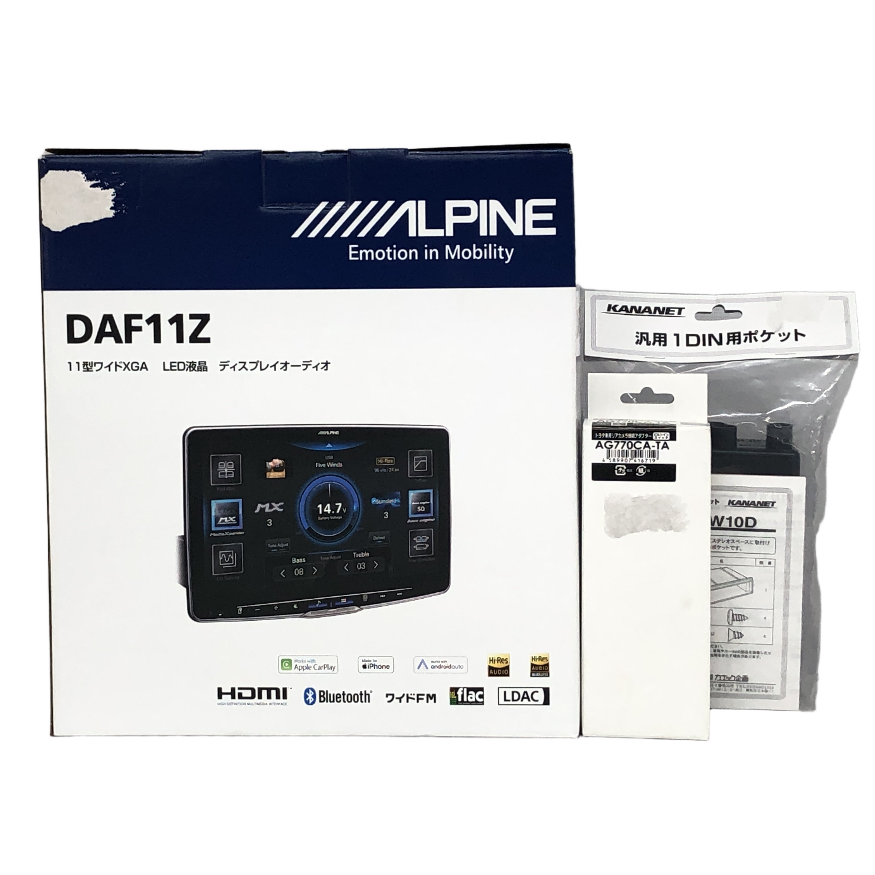 ALPINE アルパイン DAF11Z 11型ワイドXGA LED液晶 ディスプレイオーディオ 付属品セット 未使用