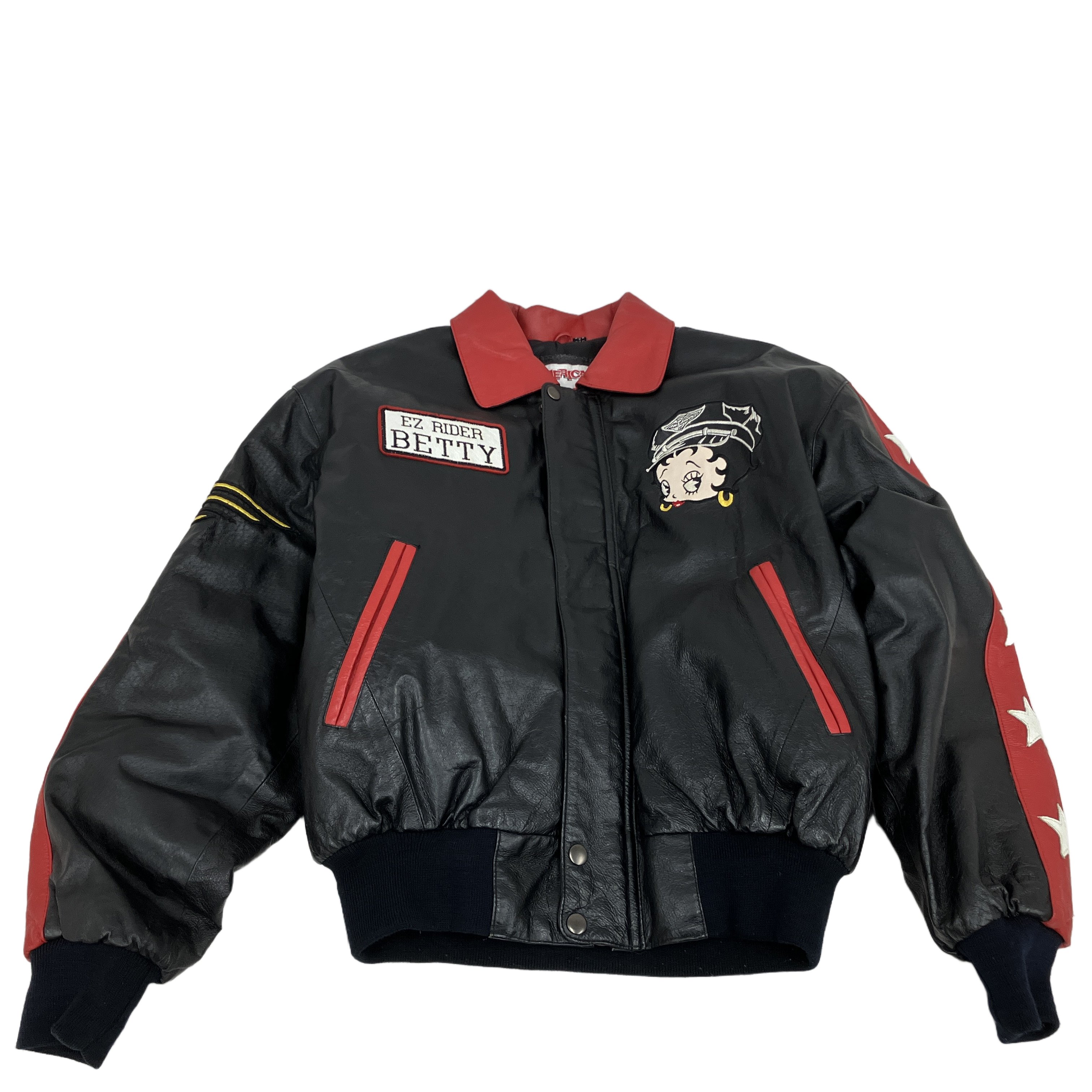 AMERICAN TOONS EZ RIDER BETTY ベティ レザー ジャケット S リブ付き 中古