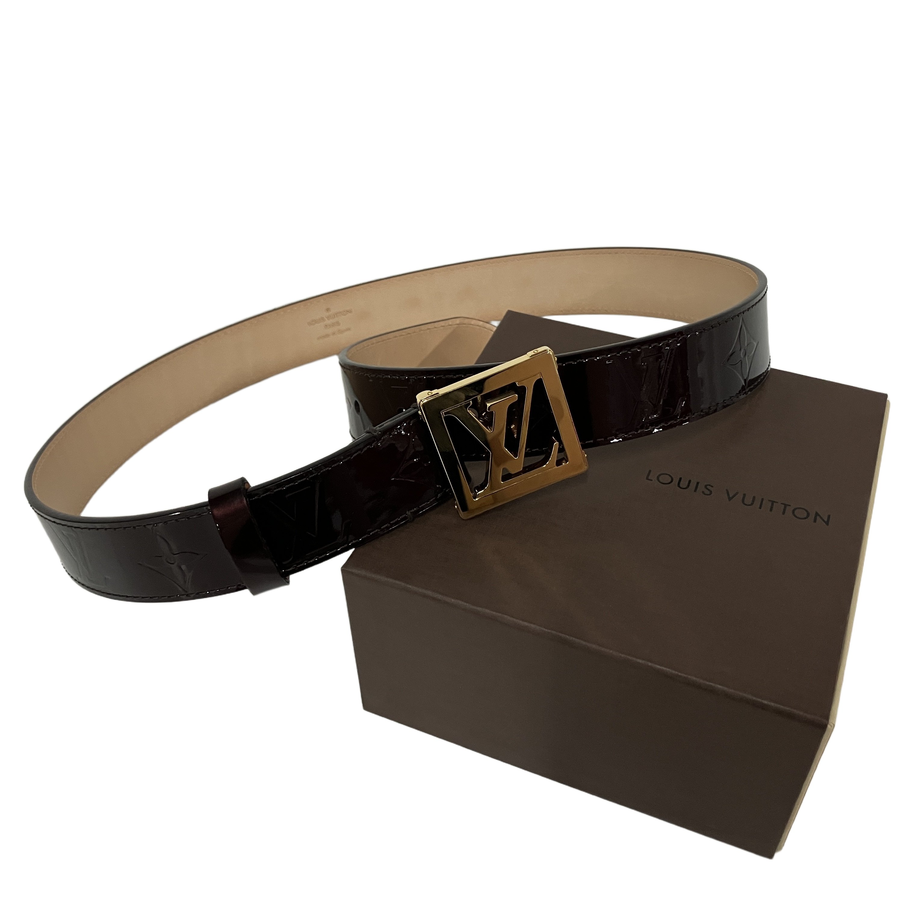 LOUIS VUITTON ルイヴィトン M6849 モノグラムヴェルニ サンチュール フレーム 80/32 CA4161 ベルト 中古 良好