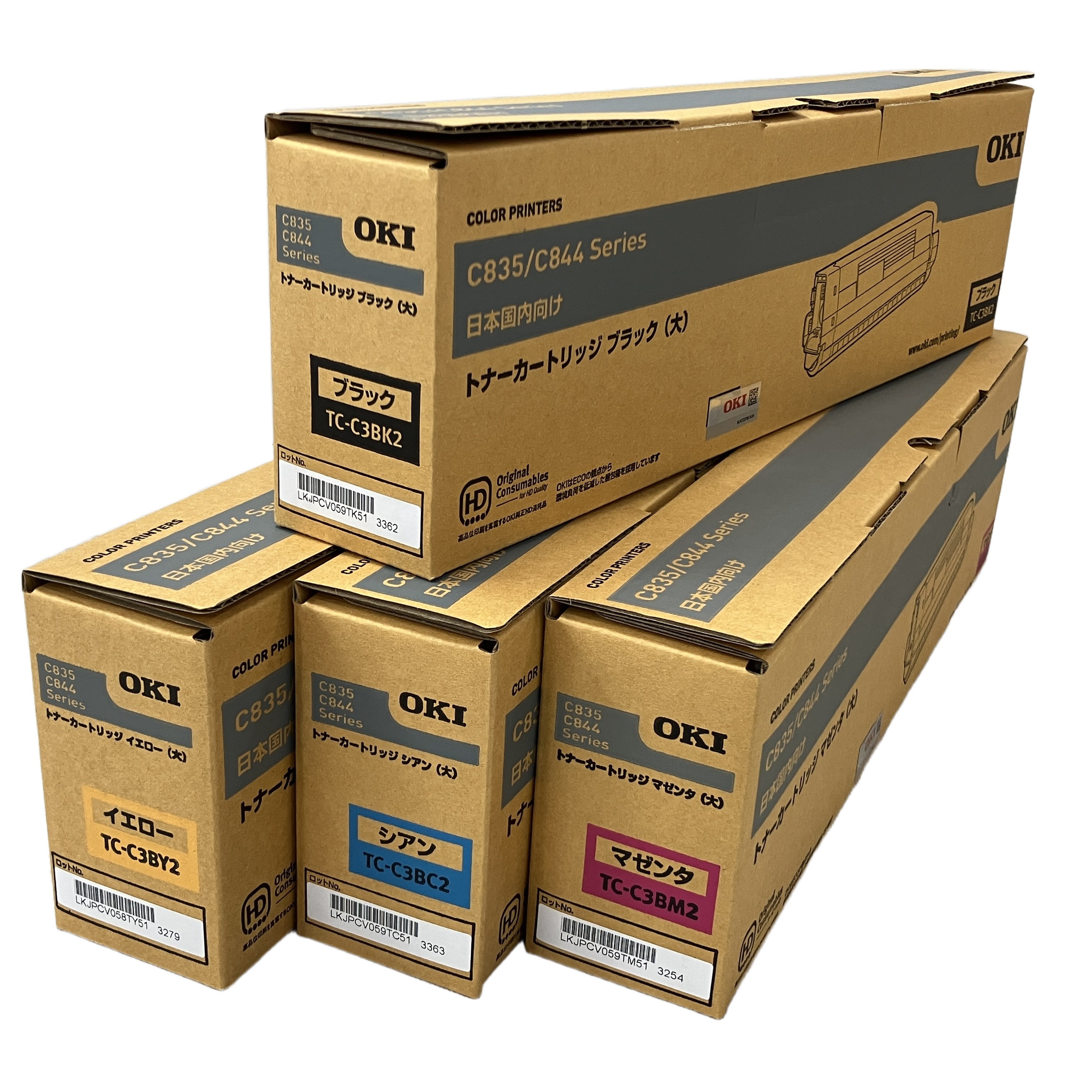OKI TC-C3BK2 TC-C3BY2 TC-C3BM2 TC-C3BC2 トナー カートリッジ 4色 セット 未使用 未開封