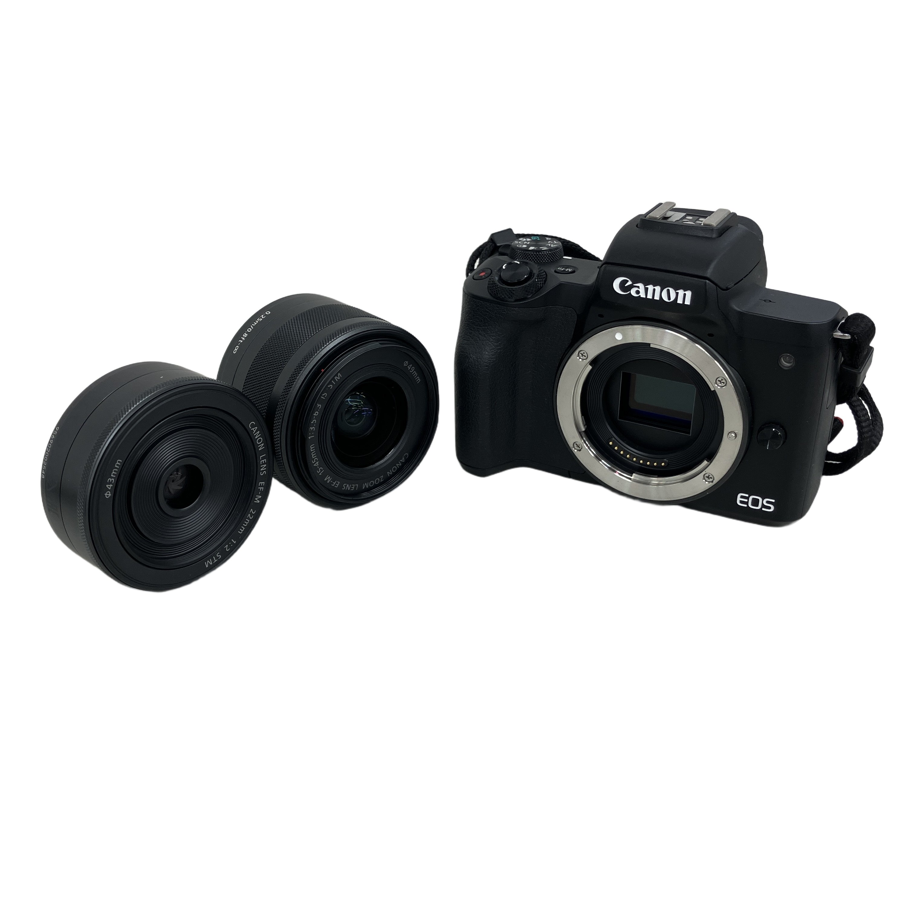 Canon EOS Kiss M2 EF-M 15-45mm 3.5 6.3 IS STM 22mm ダブルレンズキット 中古