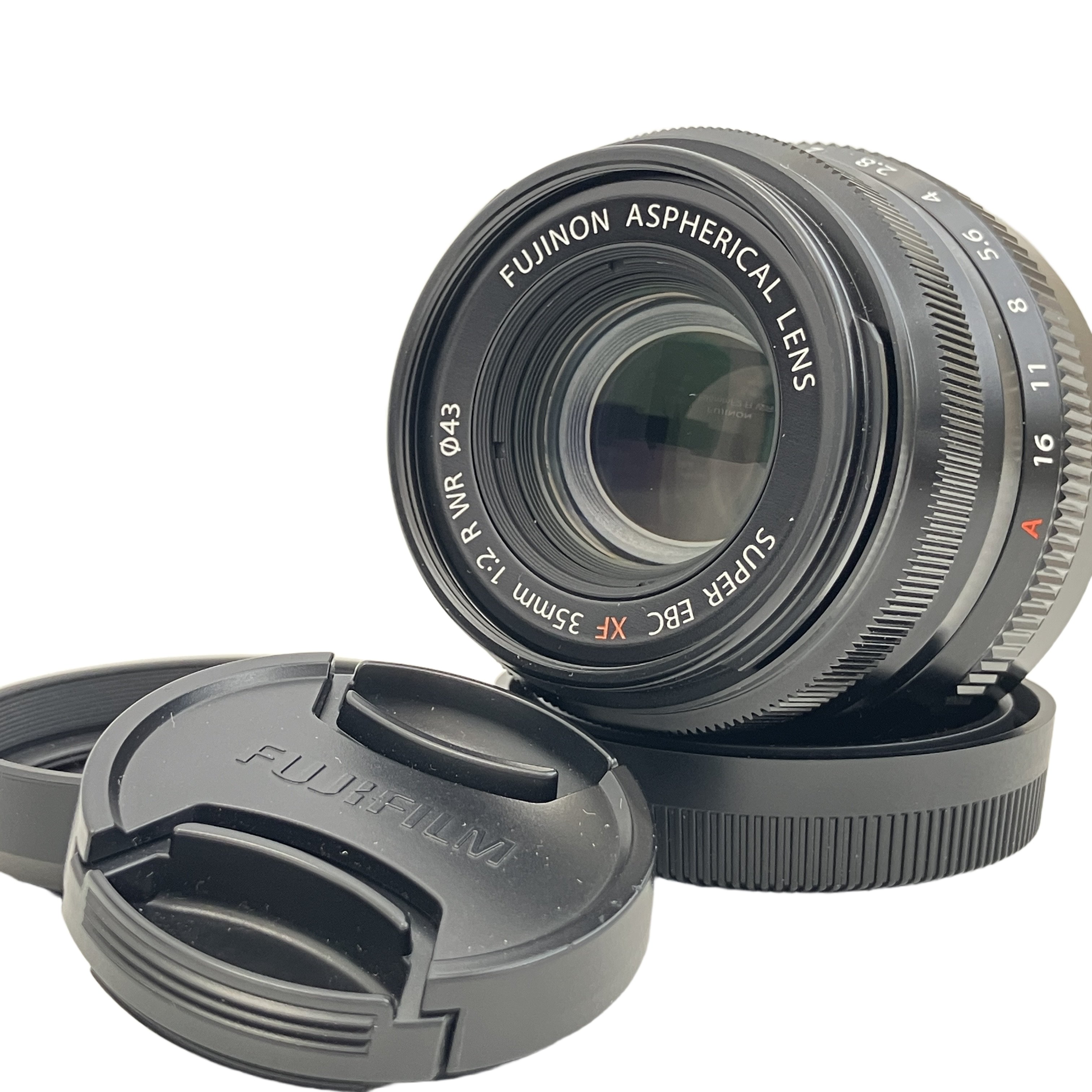 FUJIFILM FUJINON SUPER EBC XF 35mm F2 R WR 単焦点レンズ LH-XF35-2 レンズフード付属 富士フィルム カメラレンズ 中古 美品
