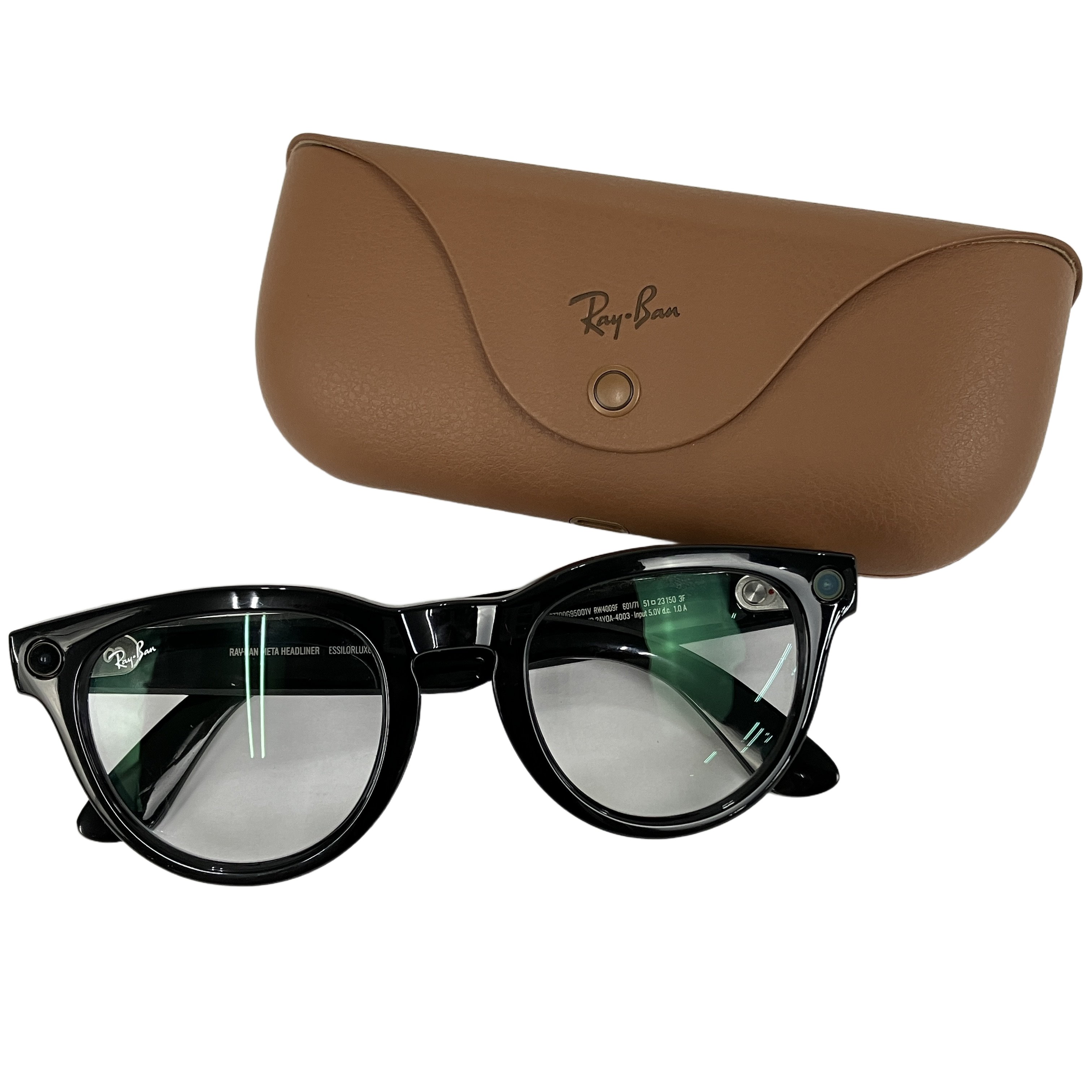Ray-Ban スマートサングラス RW4009F シャイニーブラック 度無し レイバンメタヘッドライナー 中古