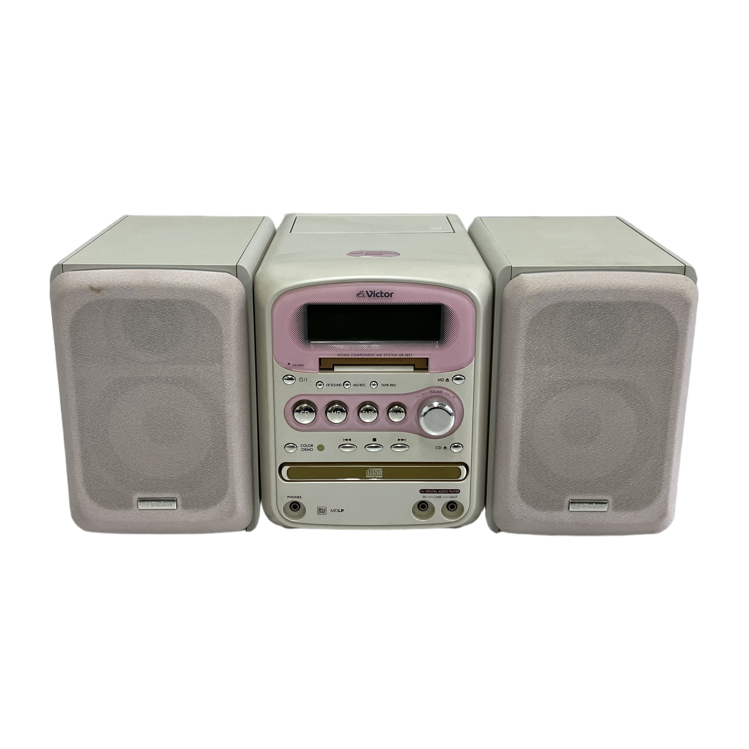 Victor CA-UXQX1-P CD MD CASSETTE RECEIVER ピンク システムコンポ ビクター 中古