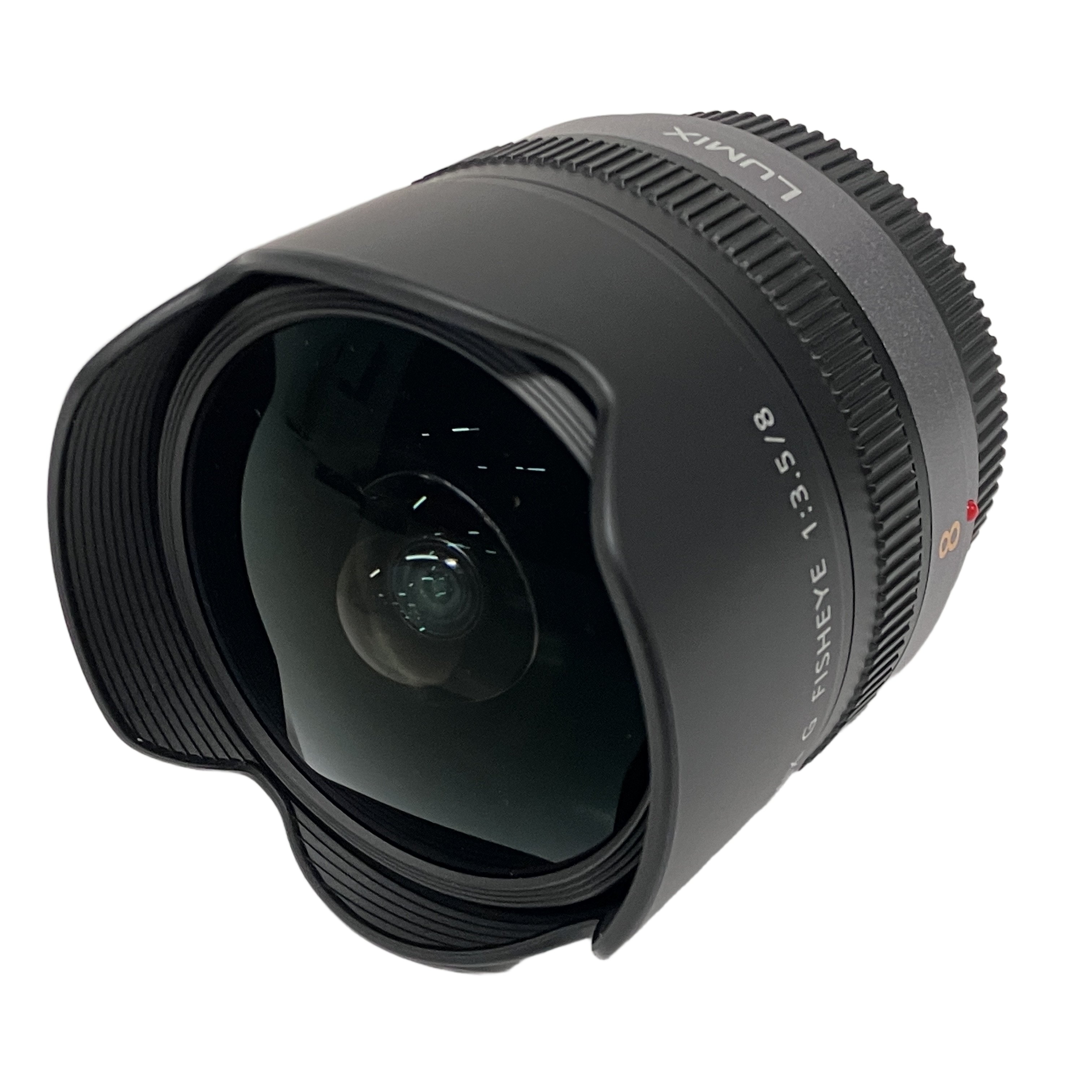 Panasonic パナソニック H-F008 LUMIX G FISHEYE 1:3.5/8 カメラ レンズ 中古