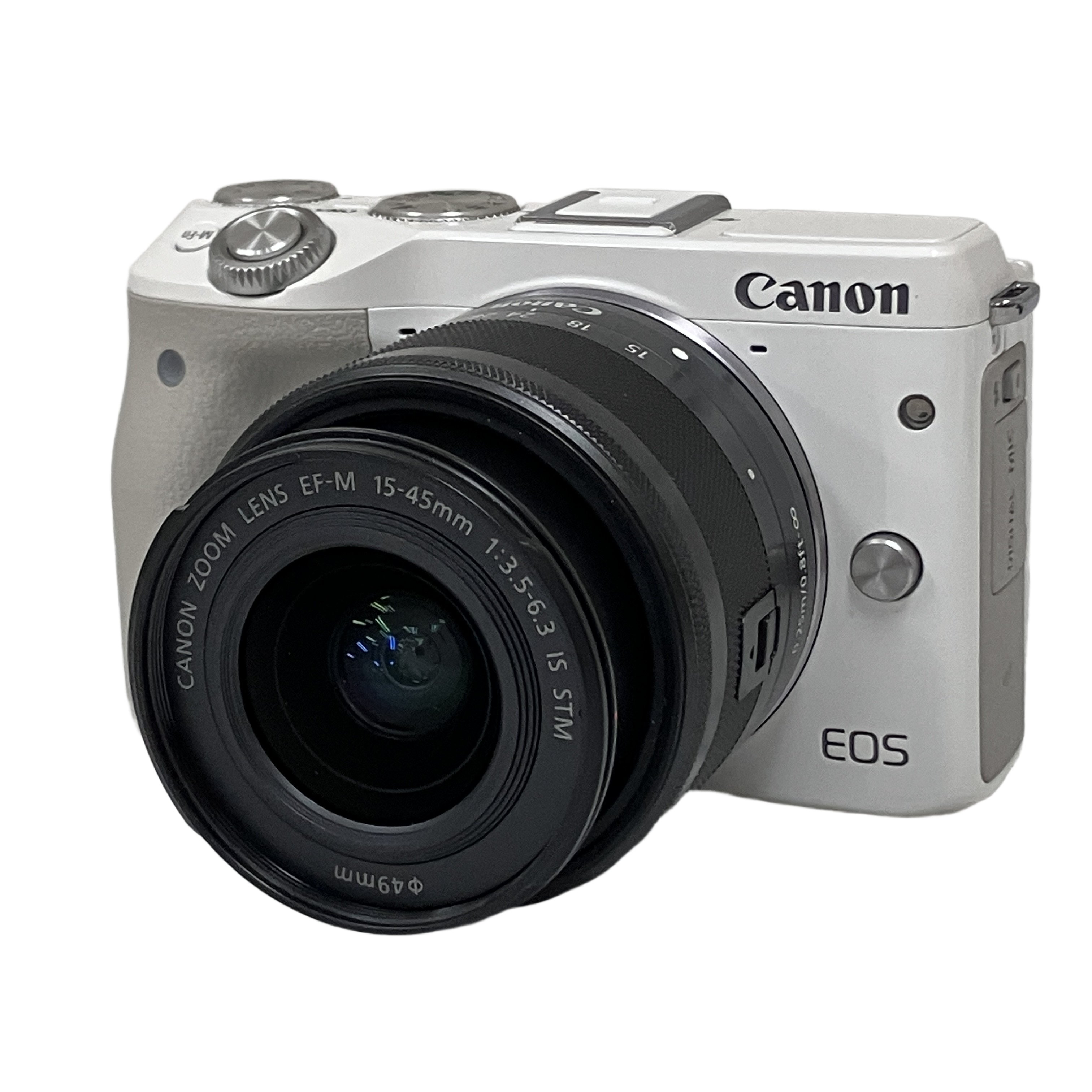 Canon EOS M3 PC2064 ボディ ミラーレス一眼カメラ レンズEF-M 15-45mm F3.5-6.3 フラッシュ セット 中古