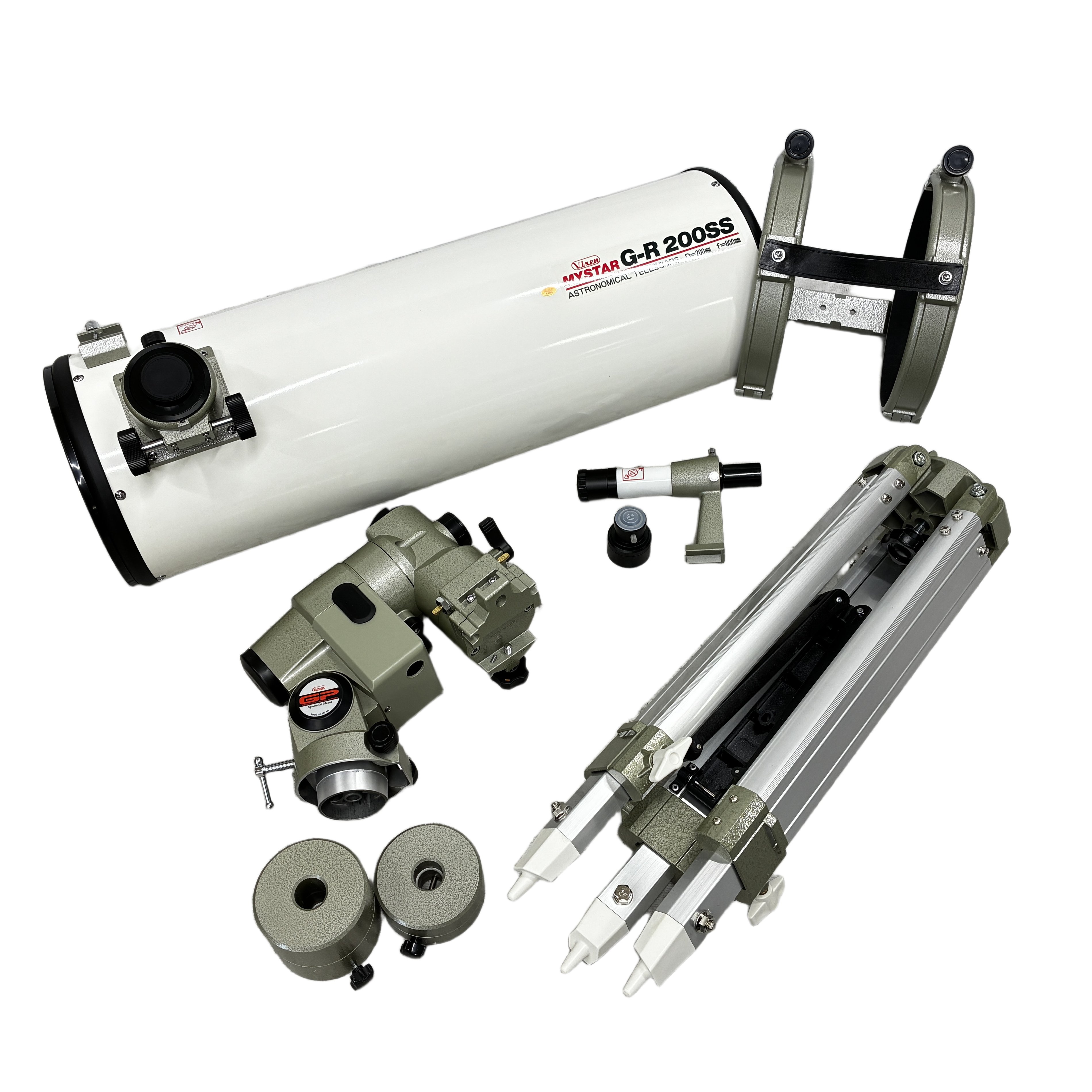 Vixen マイスター G-R200SS D=200mm f=800mm 鏡筒 天体望遠鏡 接眼レンズ 三脚付き 中古 美品