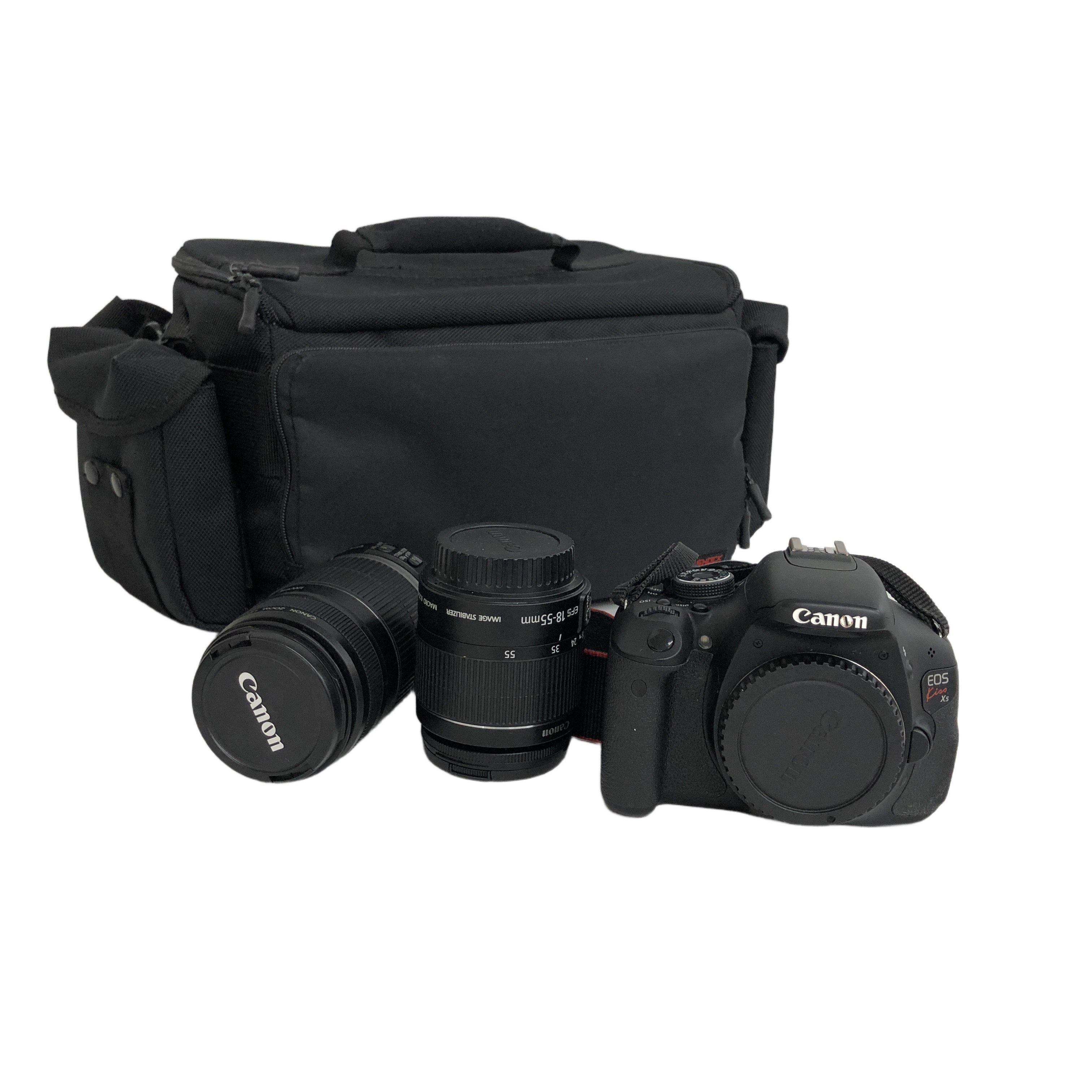 Canon キヤノン DS126311 EOS Kiss X5 ダブルレンズキット デジタル一眼レフカメラ 撮影機器 中古