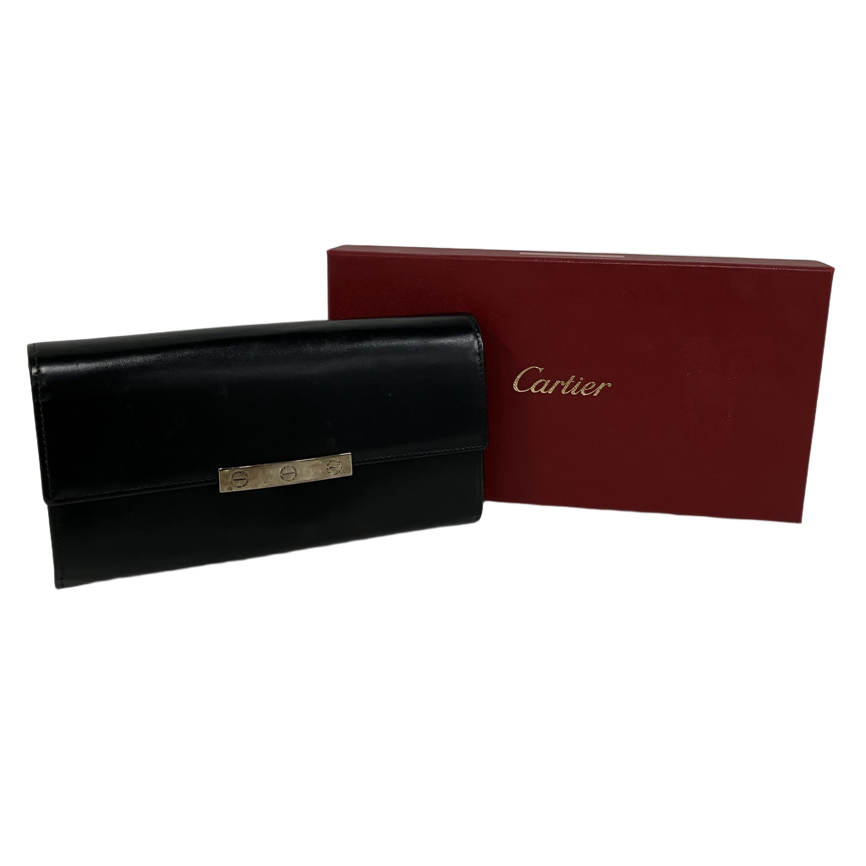 Cartier 長財布 ラブコレクション ウォレット ブラック系 カルティエ 中古