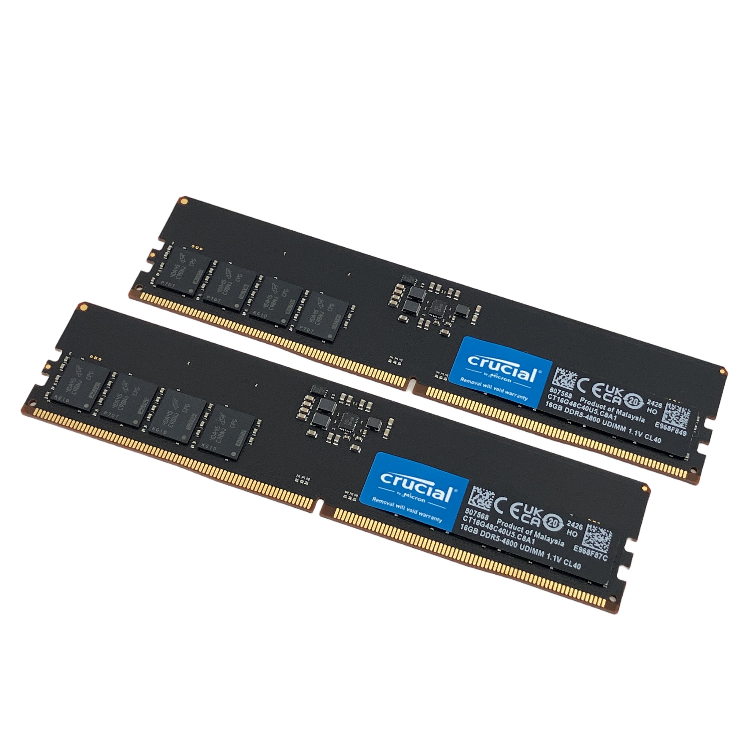 crucial CT16G48C40U5 DDR5-4800 16GB 2枚セット メモリ PC周辺機器 中古