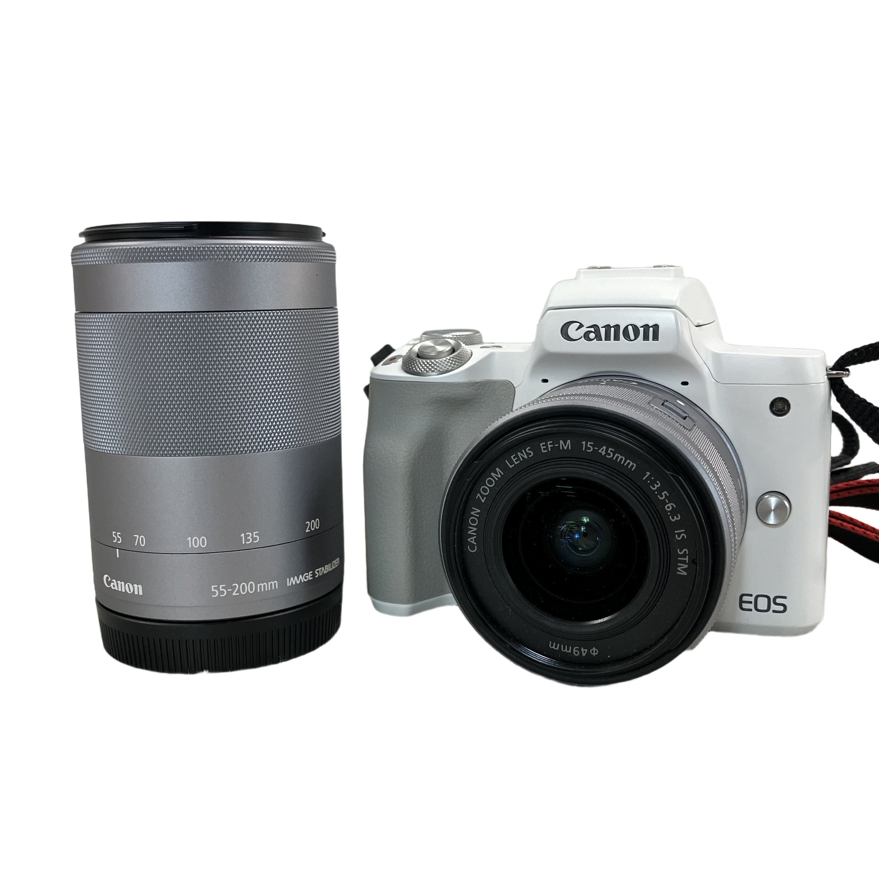 Canon EOS Kiss M2 EF-M15-45mm F3.5-6.3 IS STM EF-M55-200mm F4.5-6.3 IS STM ダブルズームキット ミラーレス 一眼レフ カメラ 中古