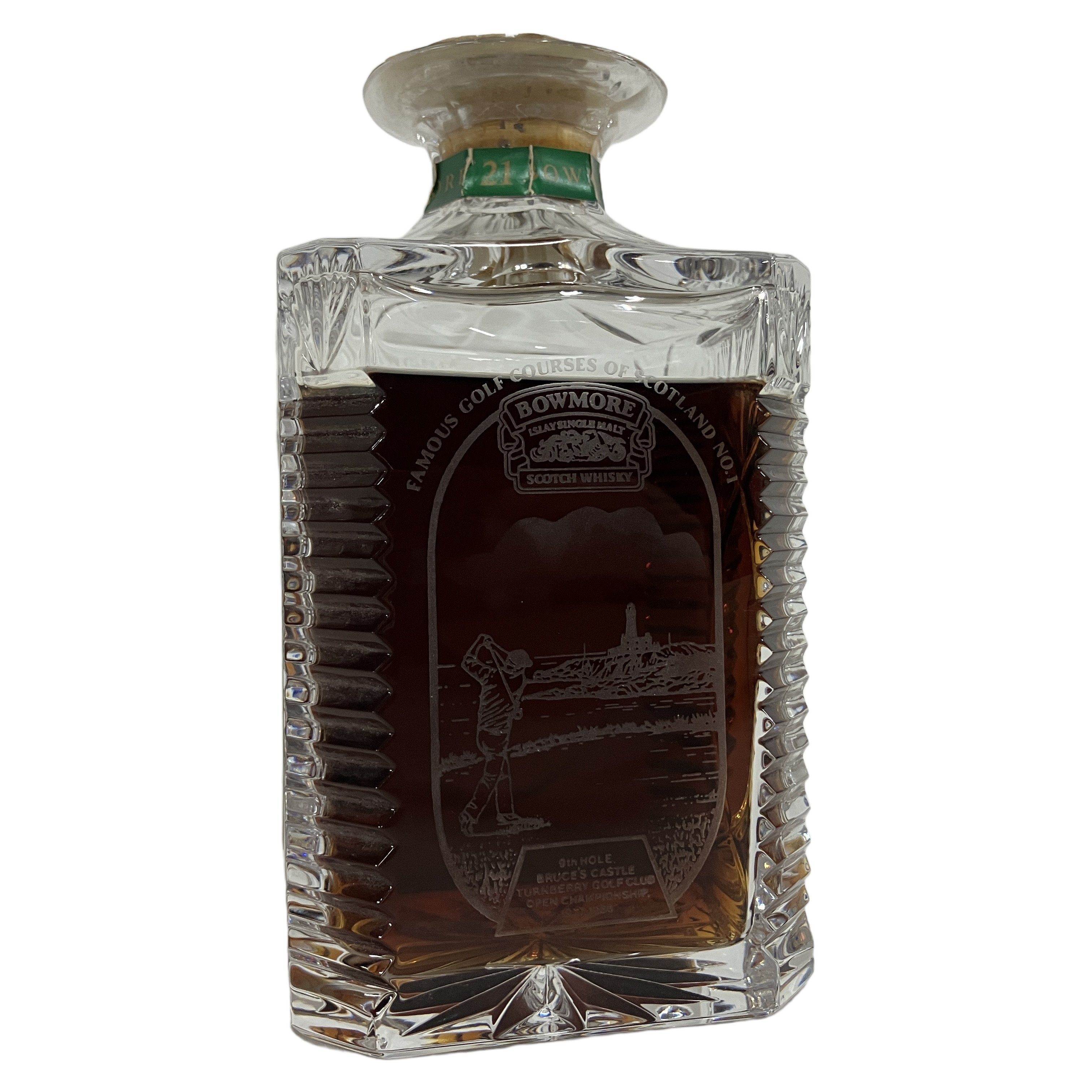 希少 未開栓 ボウモア 21年 ゴルフ デキャンタ ウイスキー 750ml 43% ネックラベル有 アイラ モルト スコッチ ヴィンテージ 古酒