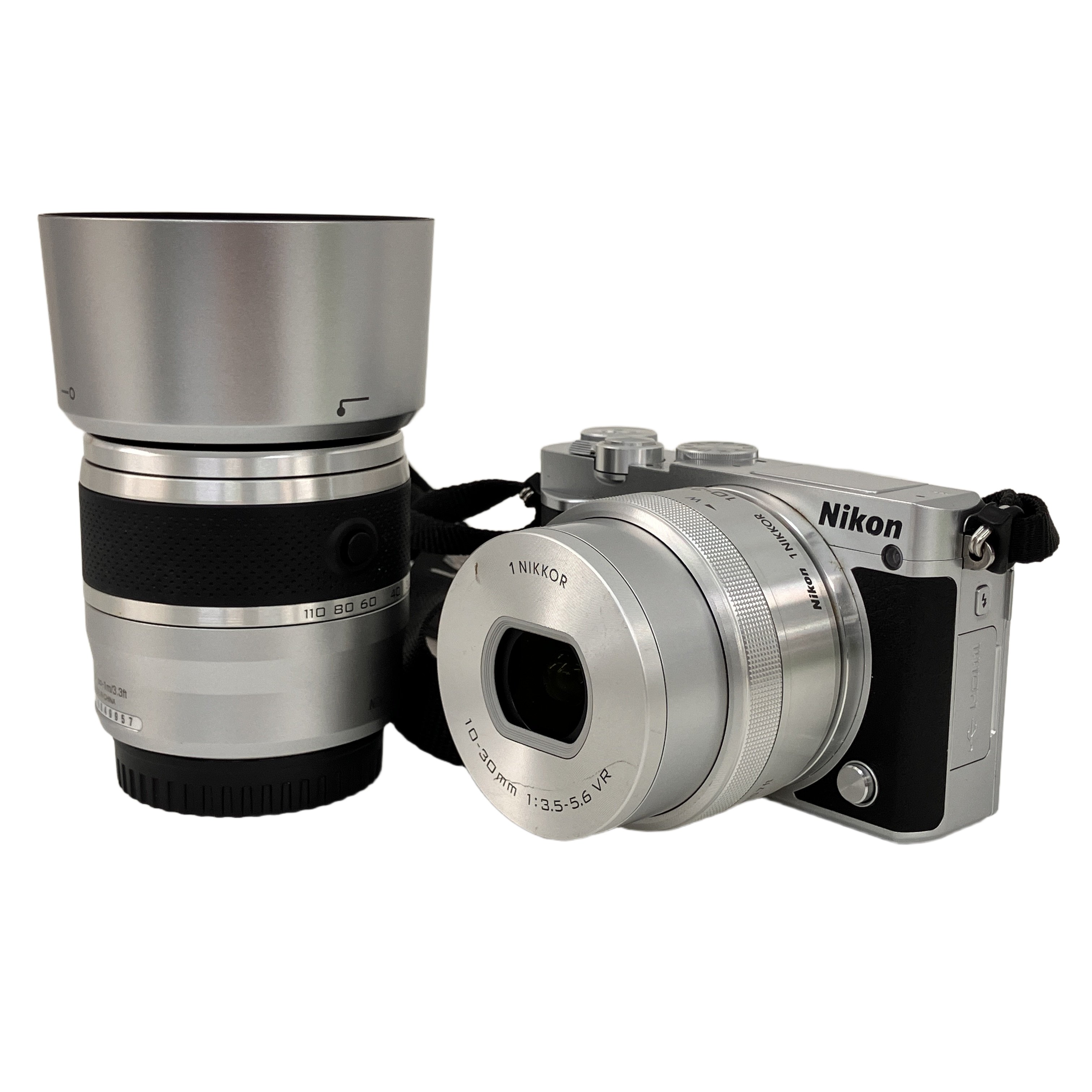 Nikon ニコン 1 J5 ミラーレス 一眼カメラ NIKKOR 10-30mm F3.5-5.6 VR 30-110mm F3.8-5.6 VR ダブルレンズキット 中古 訳あり