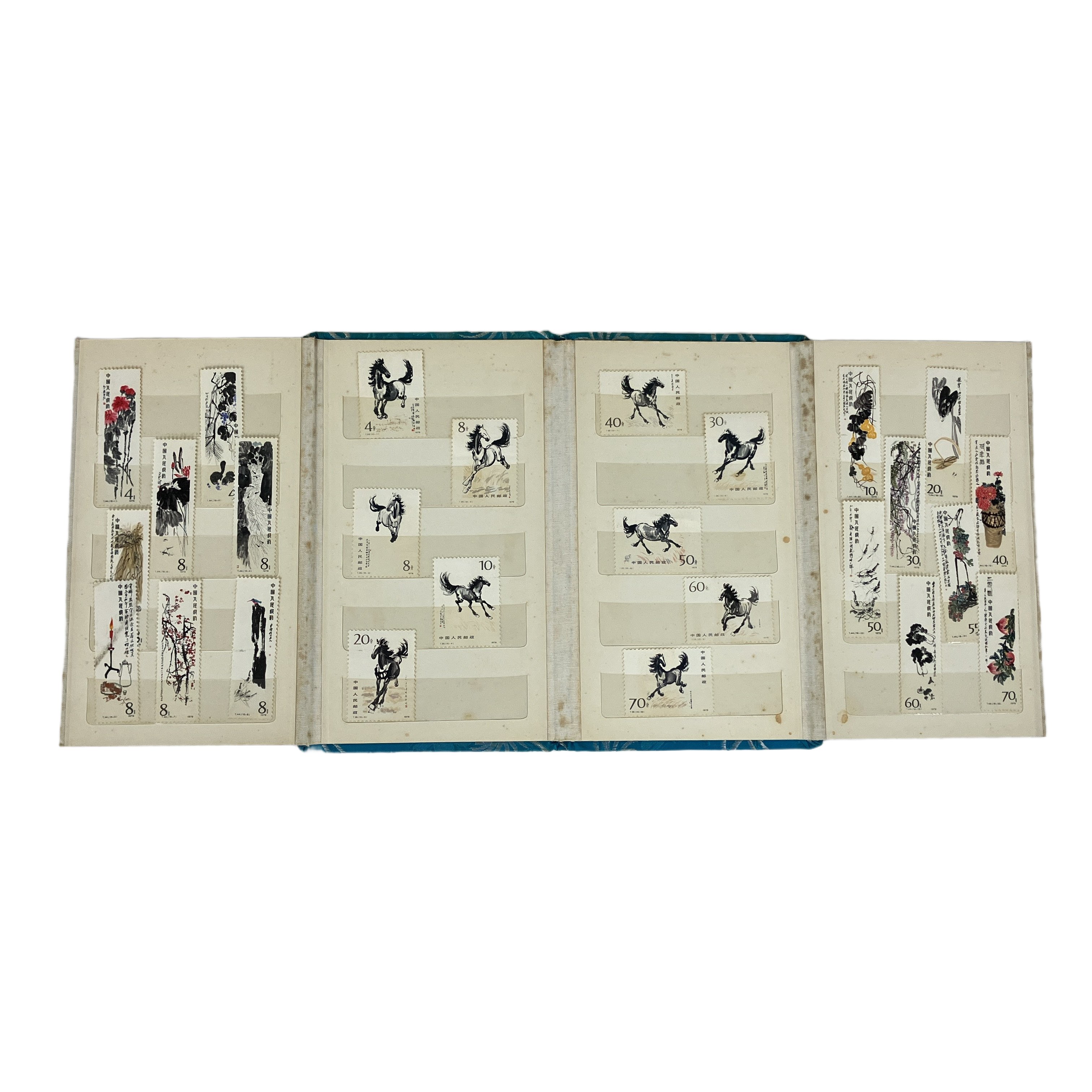 中国切手 T.44 斉白石作品選 / T.28 徐悲鴻の馬 全10種 海外切手 コレクション 中古
