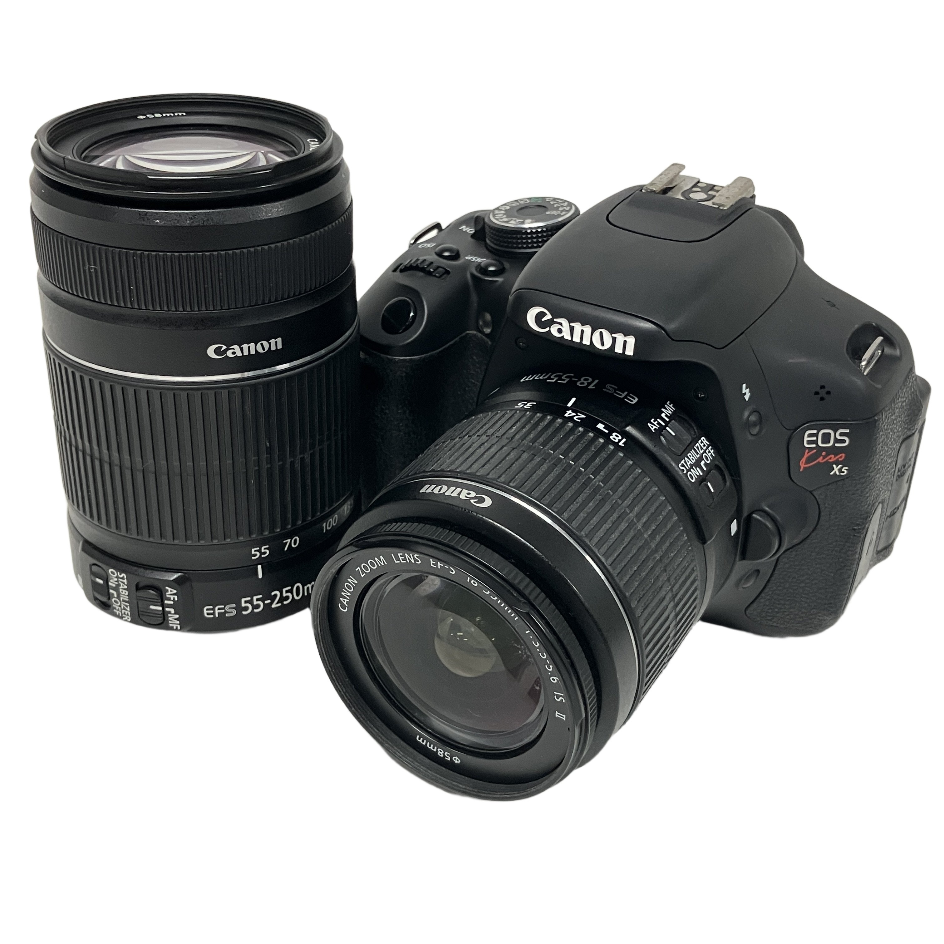Canon EOS Kiss X5 18-55mm 55-250mm デジタル 一眼 レフ カメラ ダブル レンズ キット キャノン 撮影 中古