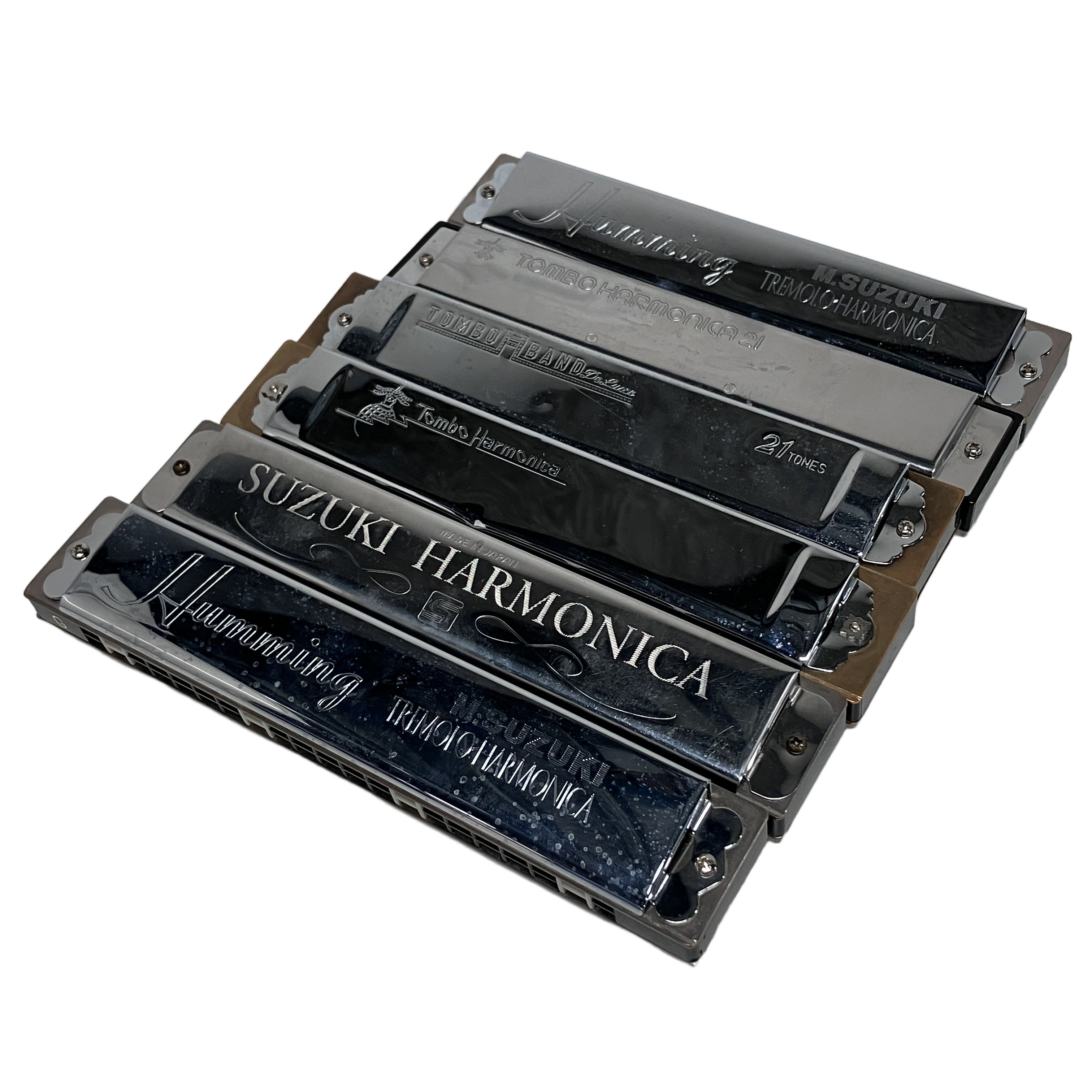 TOMBO SUZUKI 複音 6本セット ハーモニカ トンボ スズキ ハミング G G# A Am A# C# 楽器 中古