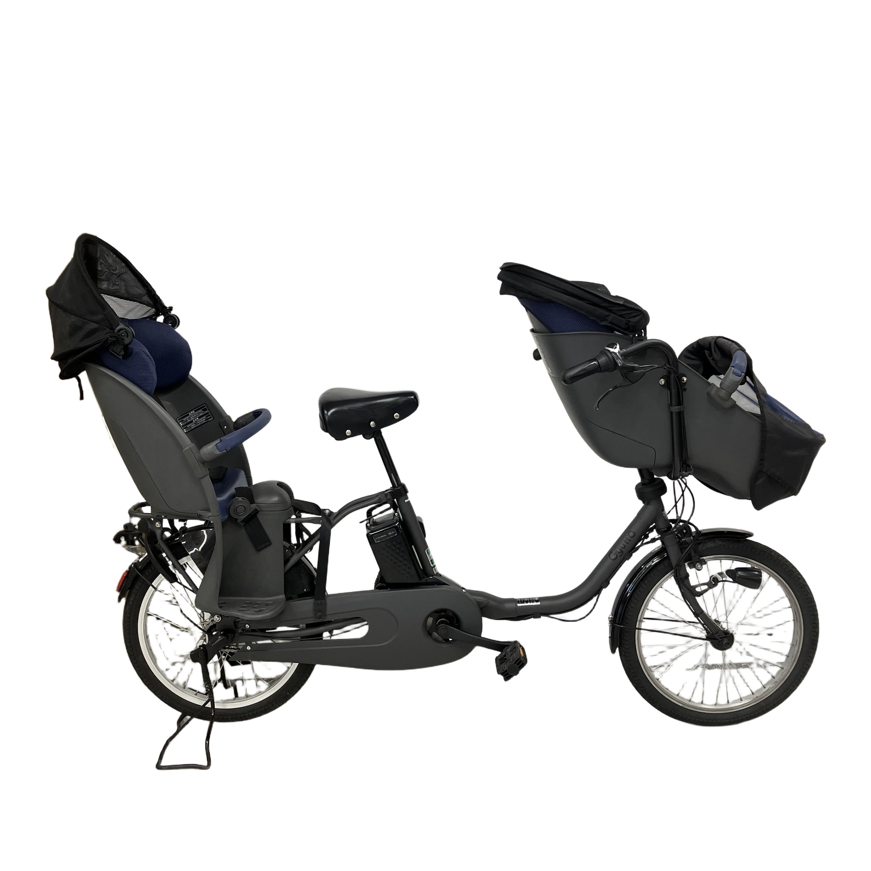 Panasonic BE-ELFD032AN 電動アシスト自転車 20インチ チャイルドシート付き マットディープグレー パナソニック 中古