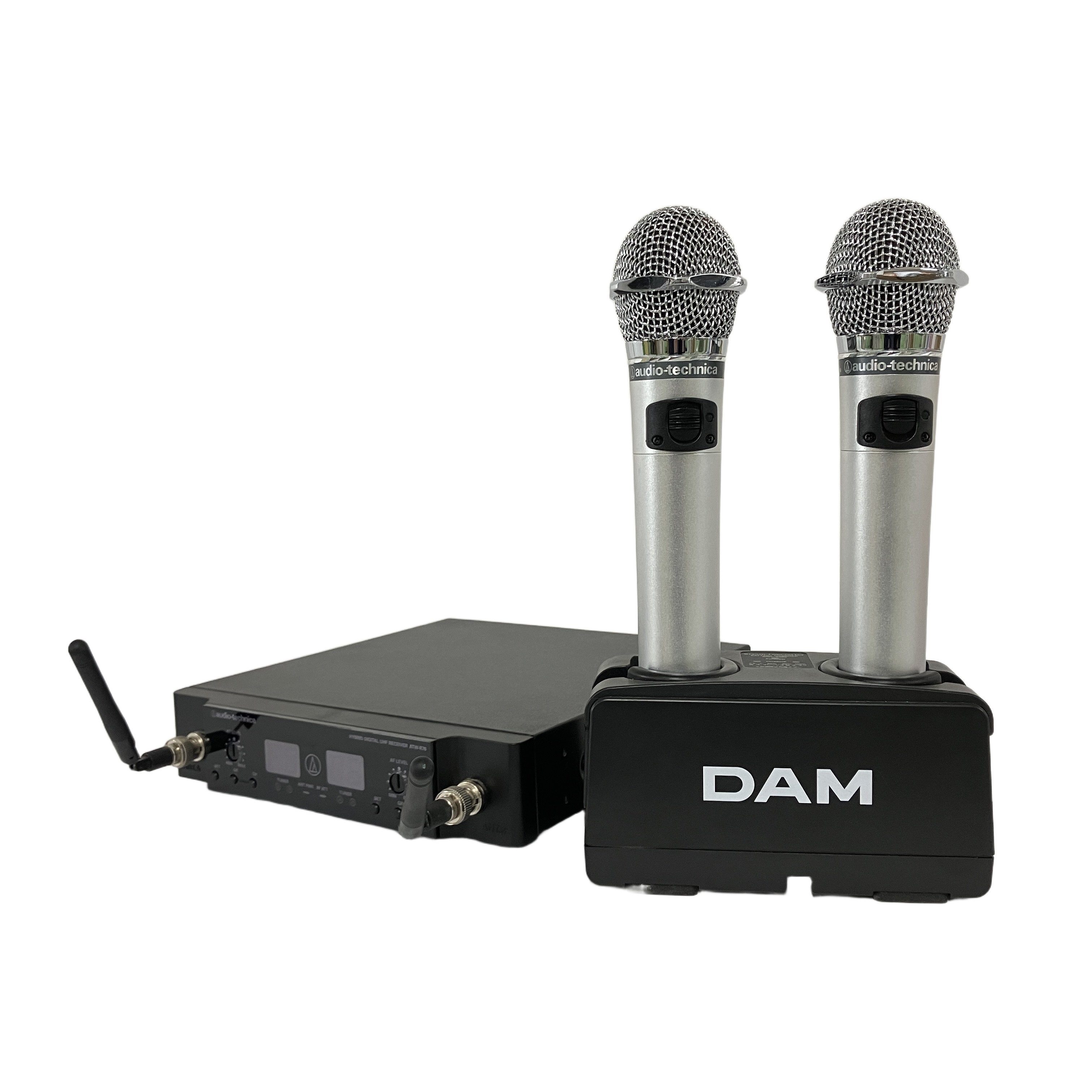 audio technica ATW-R76 ワイヤレスレシーバー ATW-T63 マイク2本 BC701 充電器 電波式 ワイヤレスマイク 中古