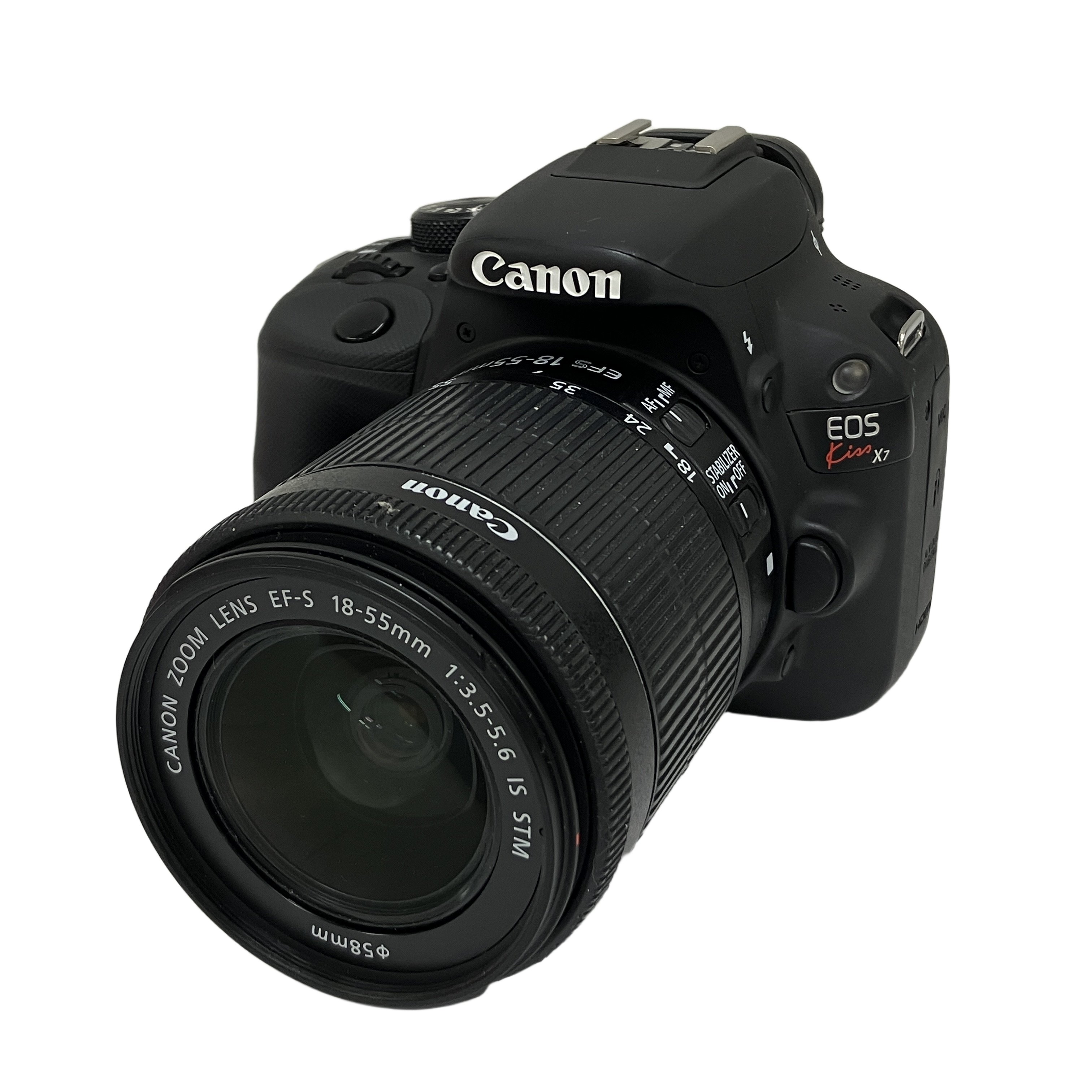 Canon EOS Kiss X7 EF-S 18-55mm 55-250mm ダブルズームレンズキット キヤノン デジタル 一眼レフカメラ 中古