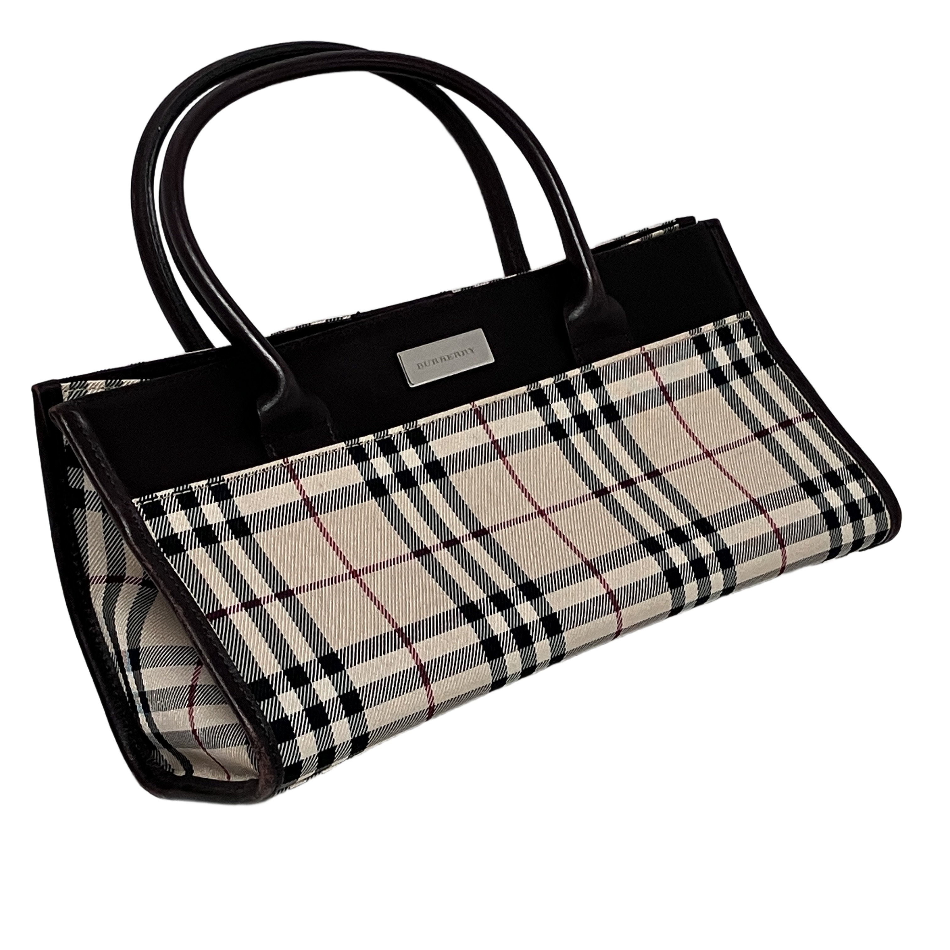 BURBERRY バーバリーノバチェック ハンドバッグ チェック ノバチェック 中古