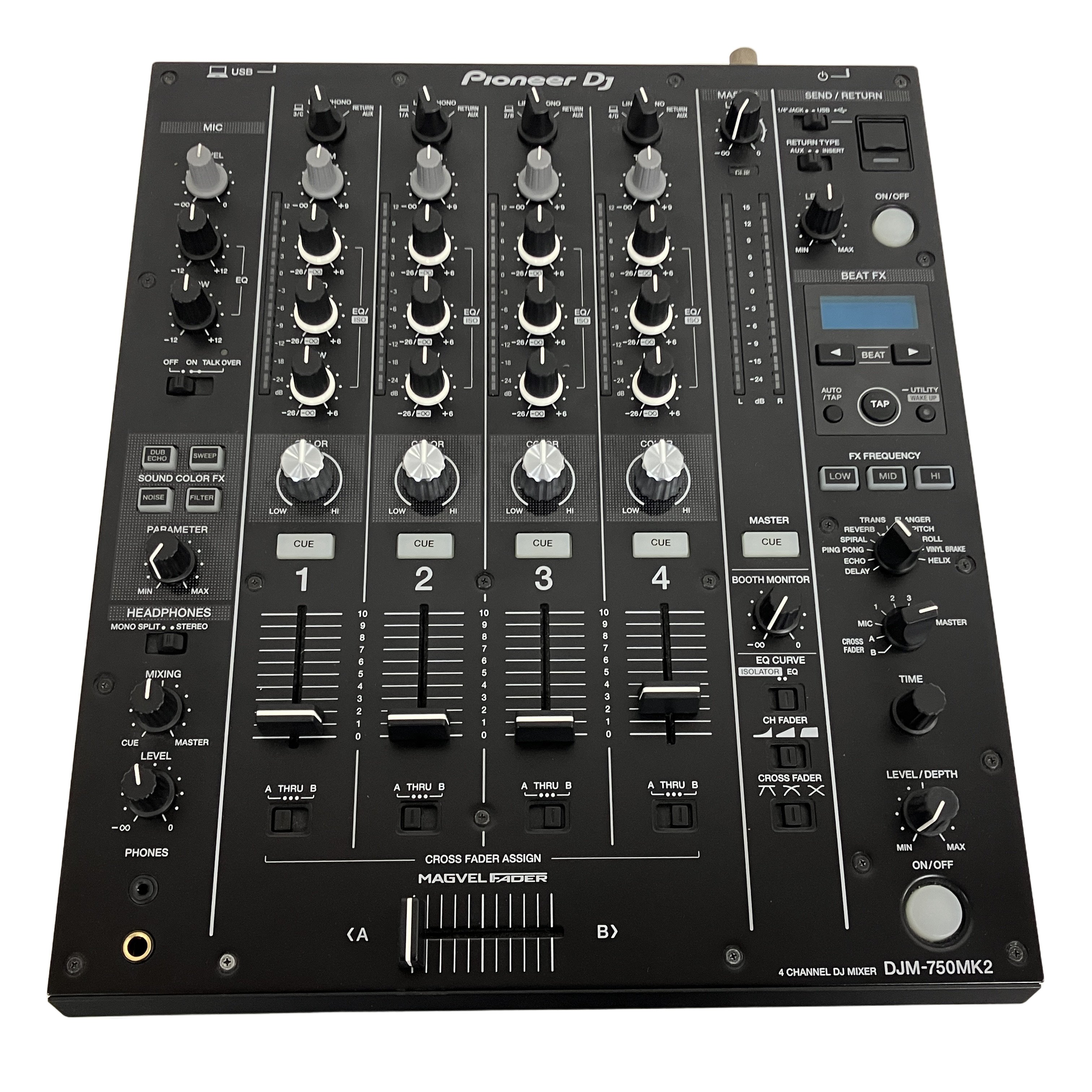 クラブスタンダードモデルの操作性と高音質を踏襲し、自宅での本格的なDJプレイを可能にする4chミキサー。