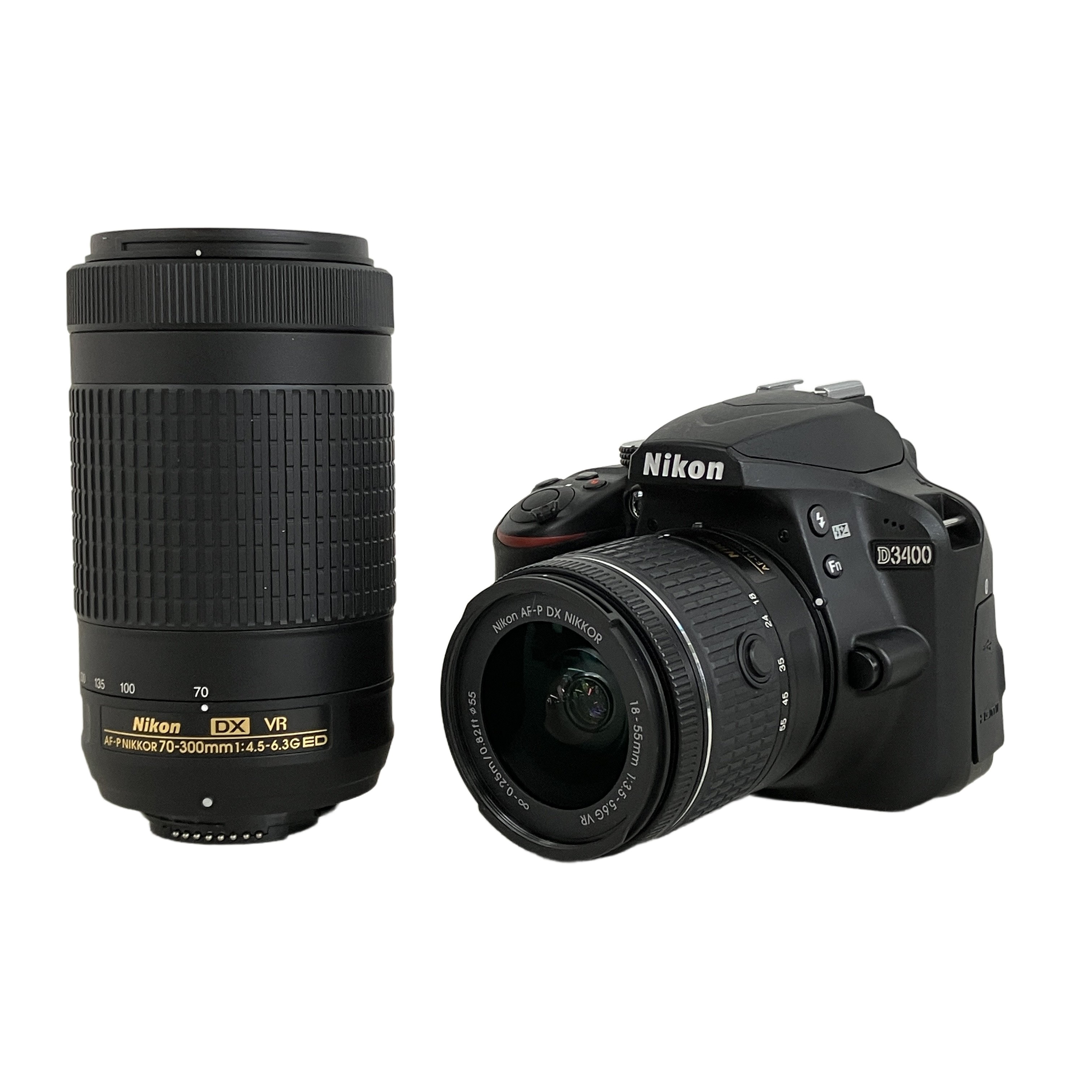 Nikon D3400 ボディ 70-300mm 18-55mm ダブルズームキット デジタル一眼レフ カメラ ニコン 中古 良好