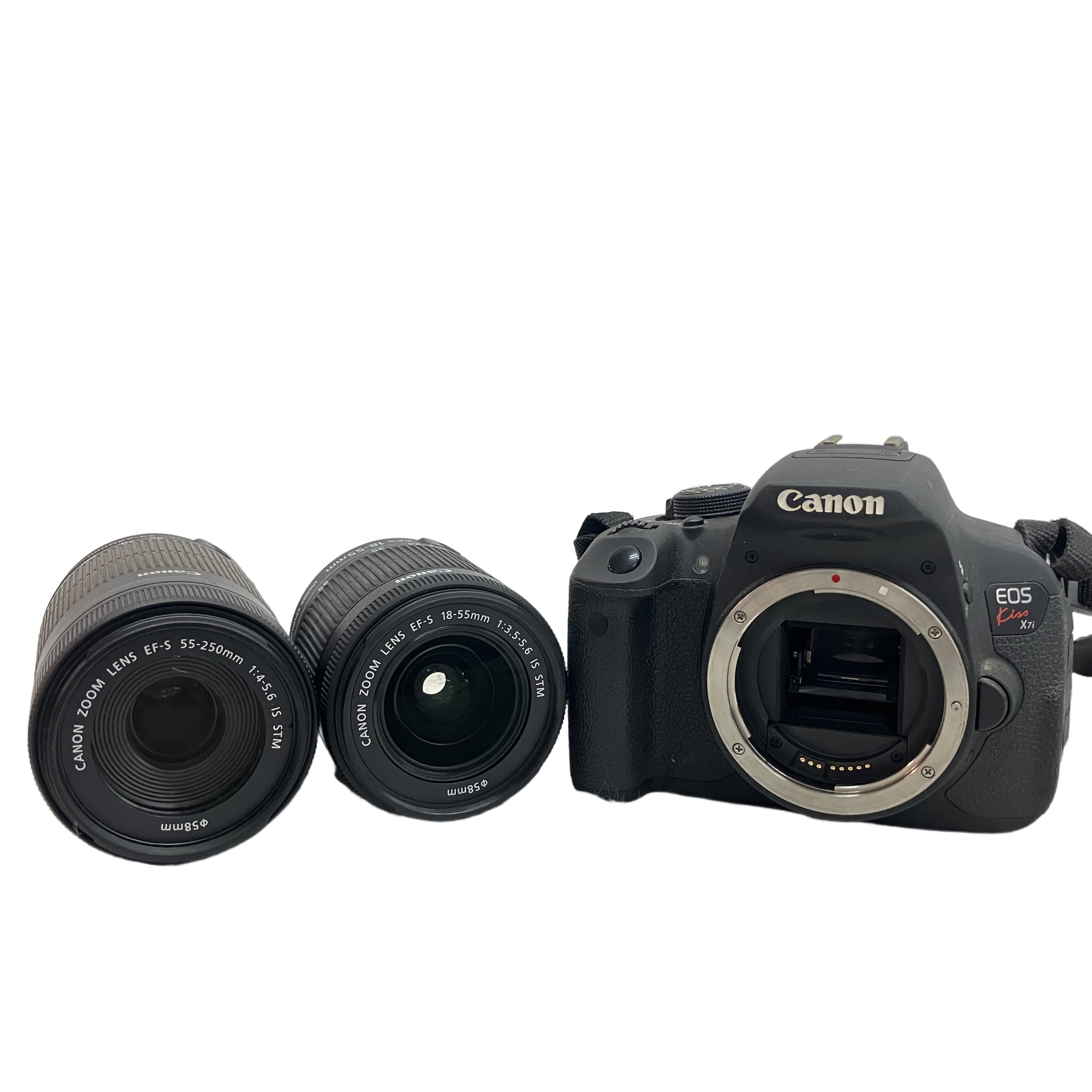 Canon EOS Kiss X7i ダブルズームキット EF-S 18-55mm 55-250mm デジタル一眼レフカメラ カメラ 中古