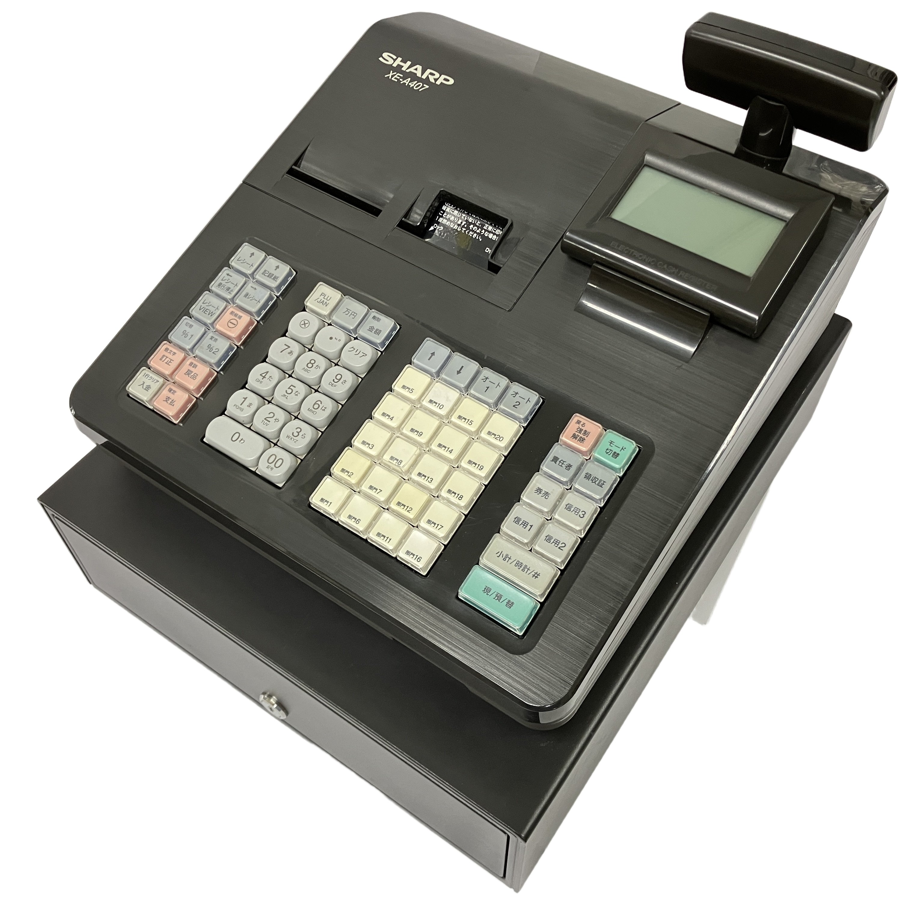 SHARP XE-A407-B 電子レジスター シャープ レジ 店舗用 ドロアー鍵欠品 中古