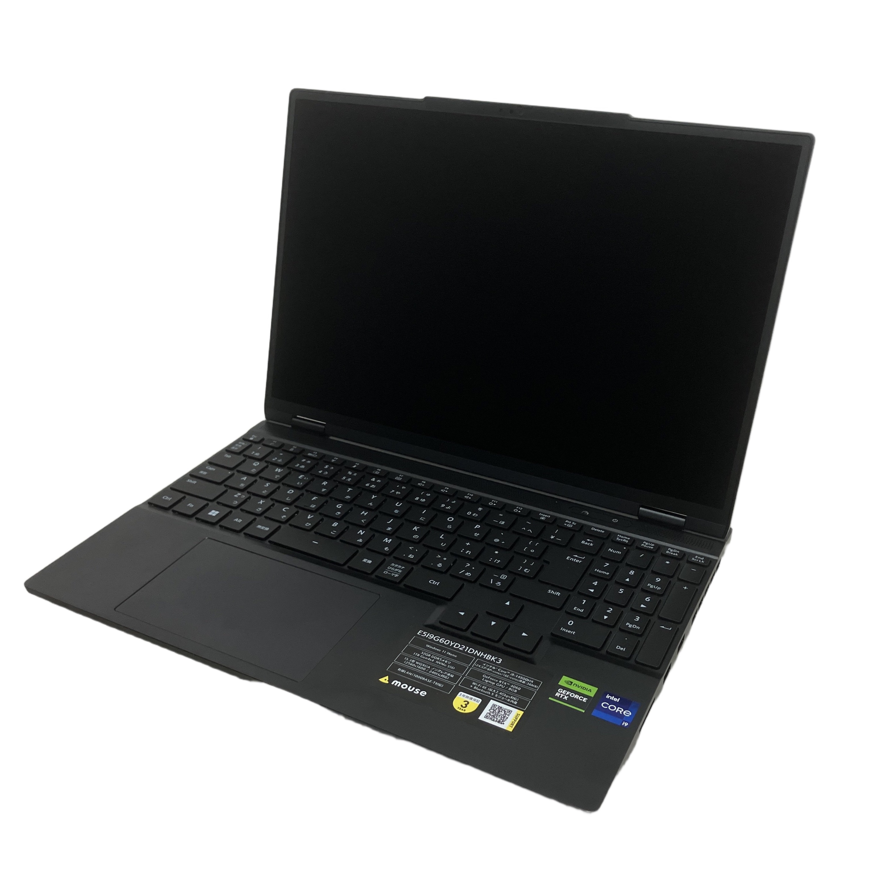 Mouse G-Tune E5I9G60YD21DNHBK3 15.3インチ ノート パソコン i9 14900HX 32GB SSD 1TB RTX 4060 win11 中古