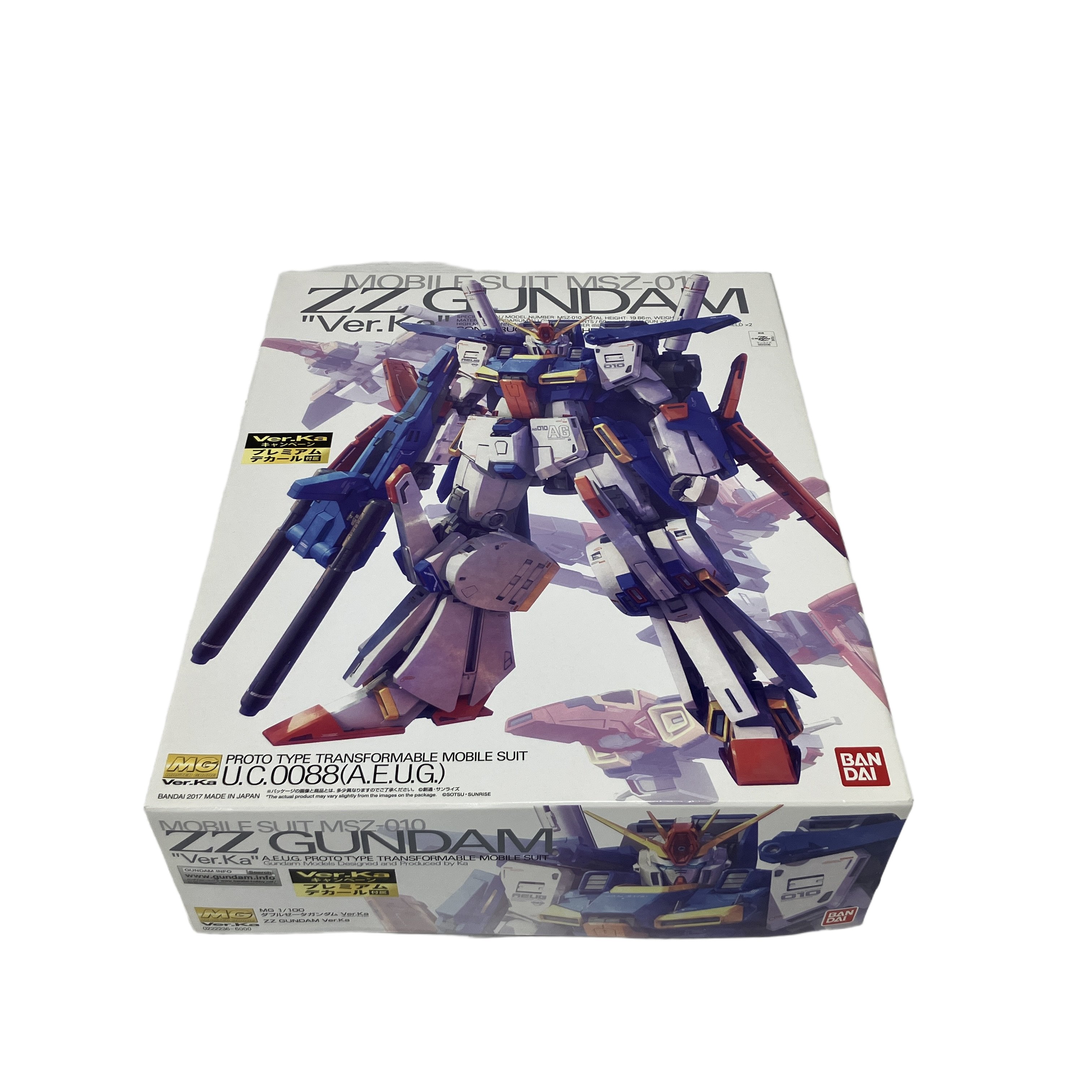 BANDAI バンダイ MG ZZガンダム Ver.Ka プレミアムデカール付き 中袋未開封 未組み立て 未使用