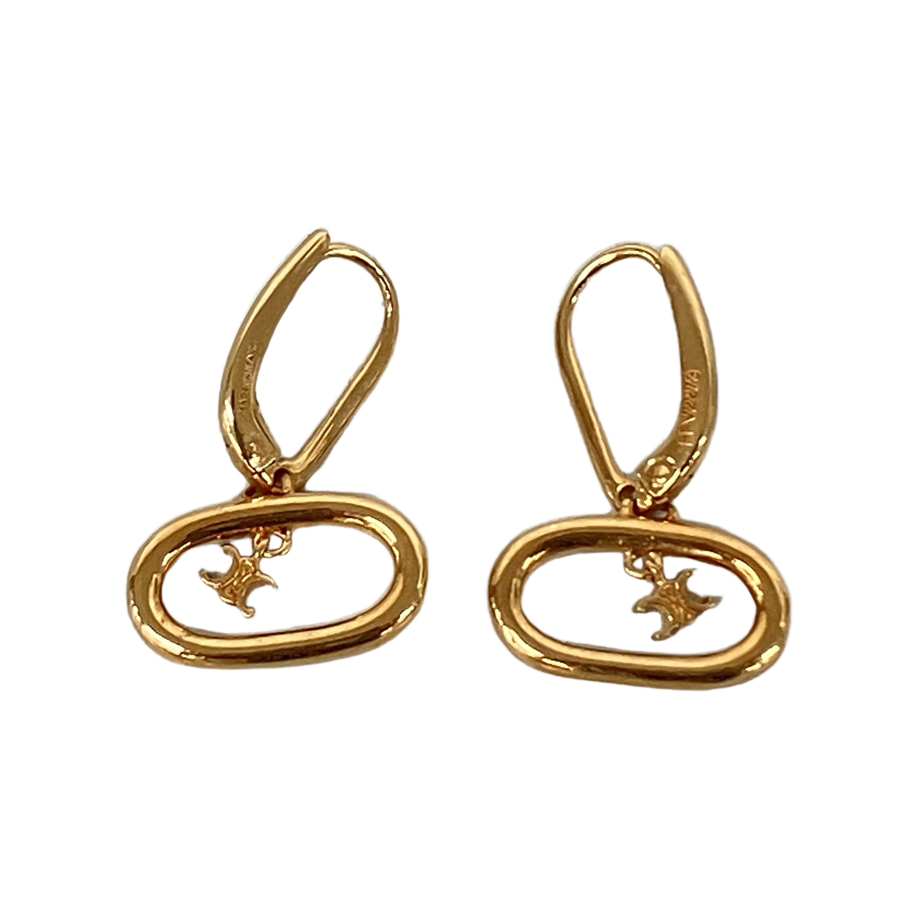 CELINE セリーヌ マイヨン トリオンフ モバイル ピアス ゴールド ブラス レディース ジュエリー アクセサリー 中古