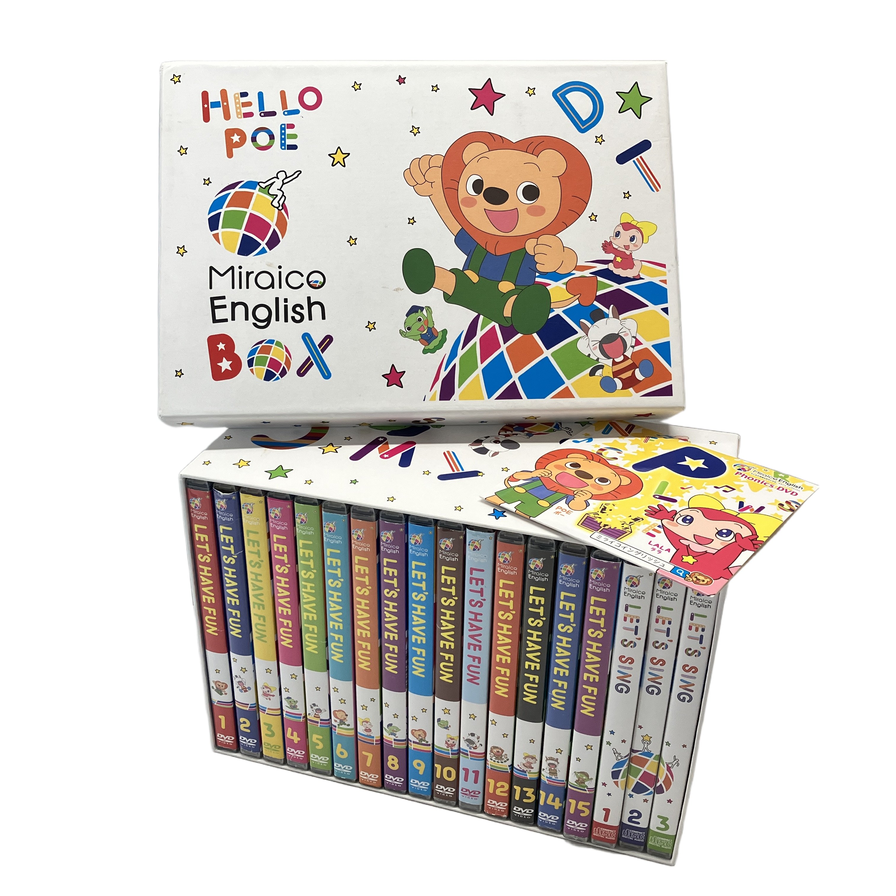 HELLO POE Miraico English BOX ミライコ イングリッシュ DVD CD セット 幼児 英語 教材 中古