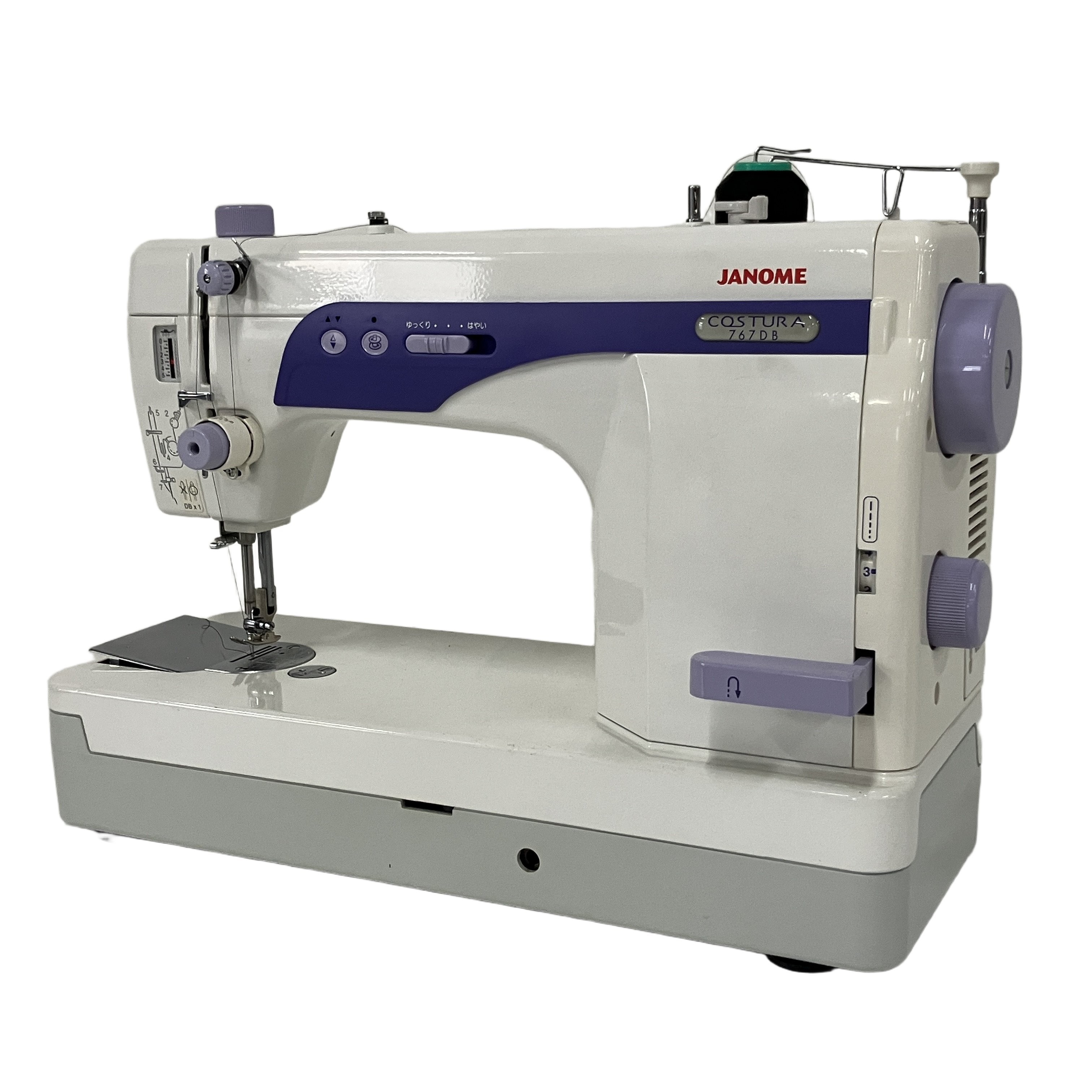 JANOME ジャノメ COSTURA 767DB フットコントローラー ミシン 穴がかり器 TA-KAP002付き 中古