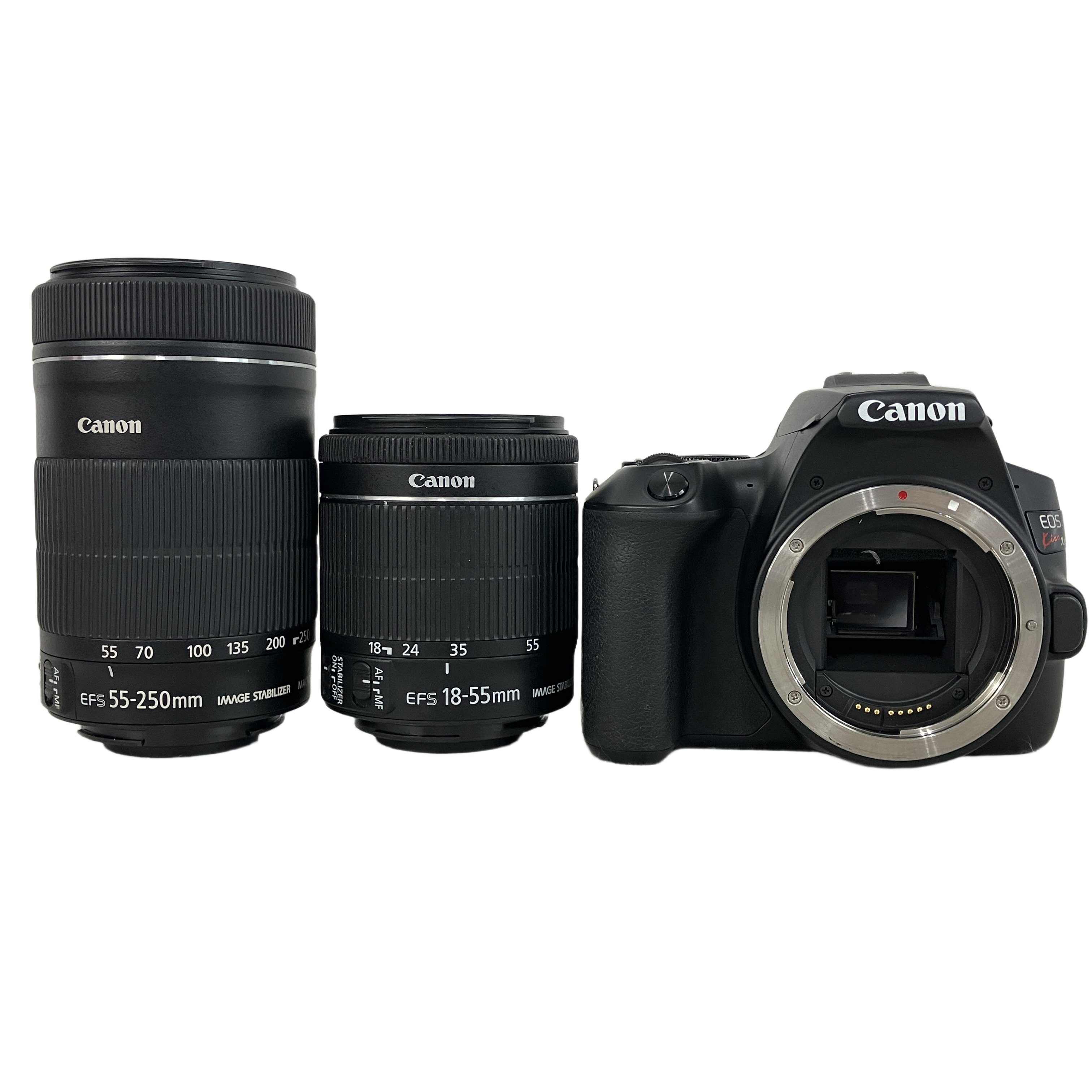 Canon EOS Kiss X10 ボディ EF-S 18-55mm F3.5-5.6 / 55-250mm F4-5.6 ダブルレンズキット デジタル 一眼レフカメラ キャノン 中古