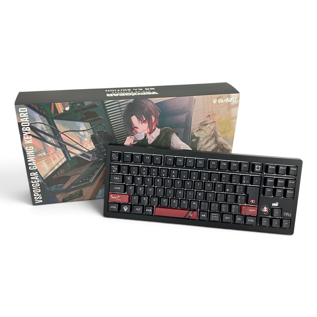 VSPO!GEAR VSPO-KB 如月 れん EDITION ぶいすぽっ! ゲーミング キーボード PC周辺機器 中古