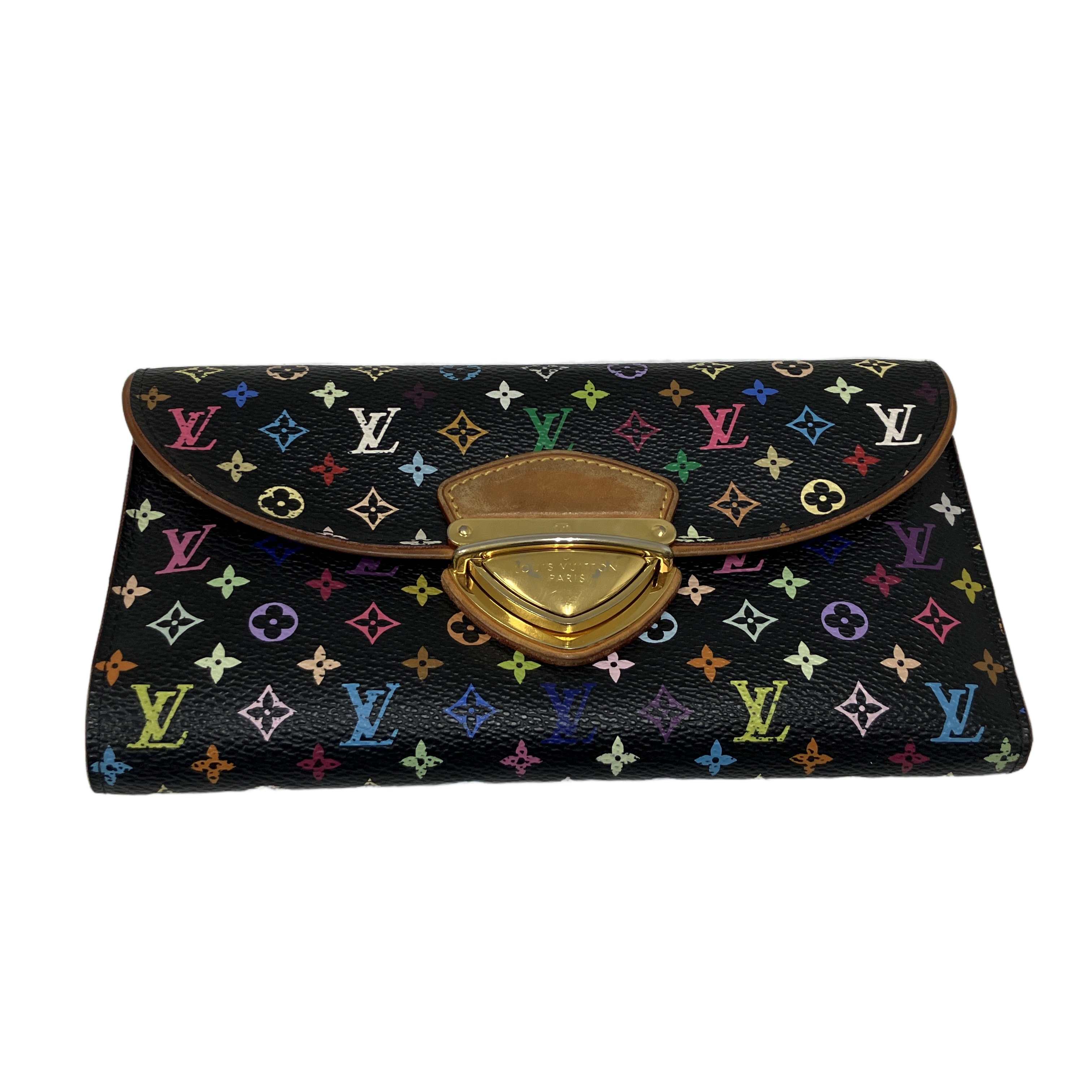 Louis Vuitton ルイヴィトン モノグラム マルチカラー ポルトフォイユ ウジェニ 長財布 イニシャル入り レザー レディース 中古